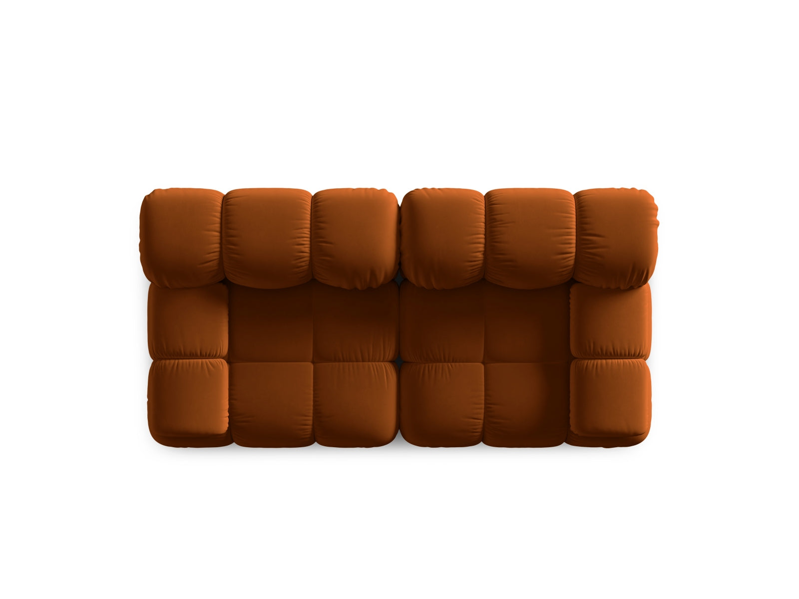 Elegantes 2-Sitzer Sofa Bellis aus weichem Terracotta-Velours, ideal für stilvolle Wohnräume und entspannte Stunden.