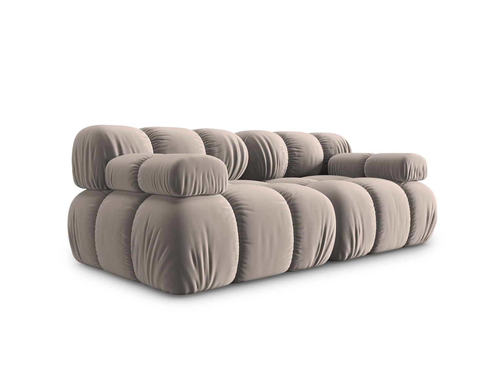 Modulares 2-Sitzer Sofa Bellis in hochwertigem Velour, perfekt für moderne Wohnkonzepte. Bequem und stilvoll in Cappuccino-Bluvel.
