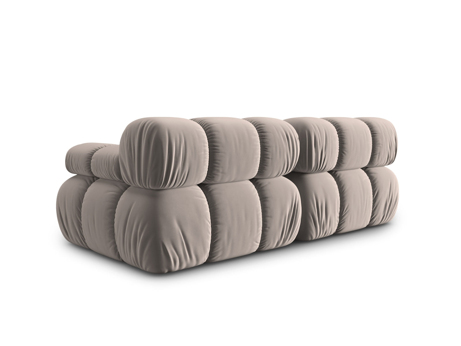 Modulares 2-Sitzer Sofa Bellis in luxuriösem Velour, Farbe Cappuccino, perfekt für moderne Wohnkonzepte und gemütliche Atmosphäre.