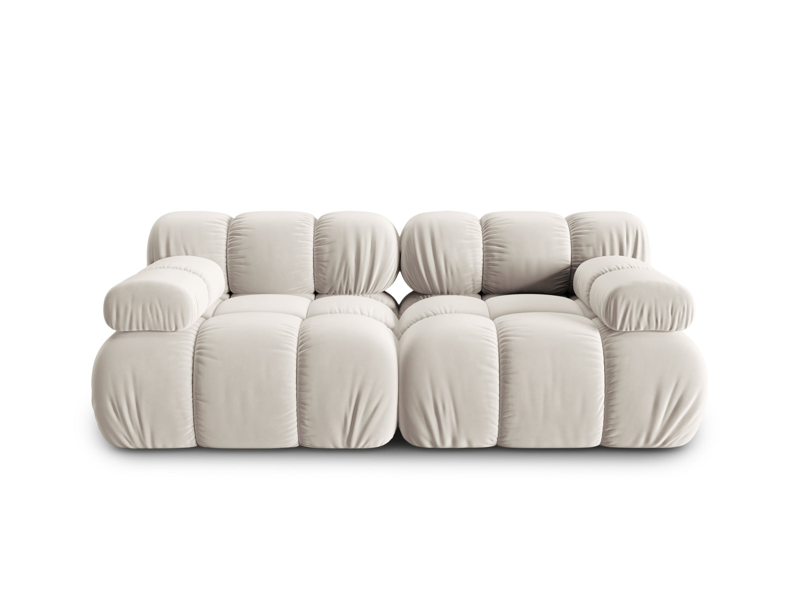Bellis Velour modulares Sofa 2 Sitzer 94cm in Dark Beige-Bluvel präsentiert im Onlineshop von KAQTU Design AG. 3er Sofa ist von Micadoni