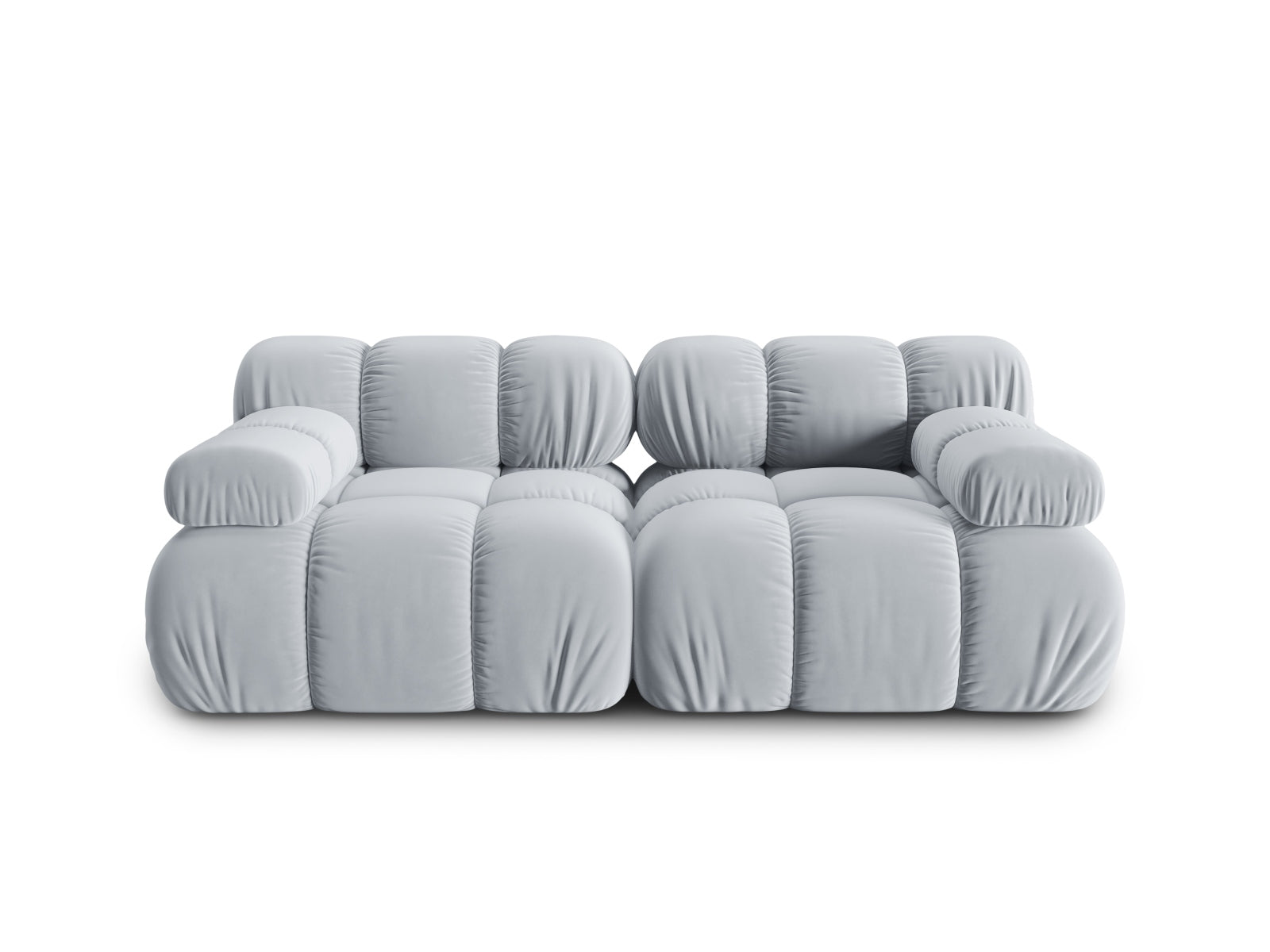 Bellis Velour modulares Sofa 2 Sitzer 94cm in Light Blue-Bluvel präsentiert im Onlineshop von KAQTU Design AG. 3er Sofa ist von Micadoni