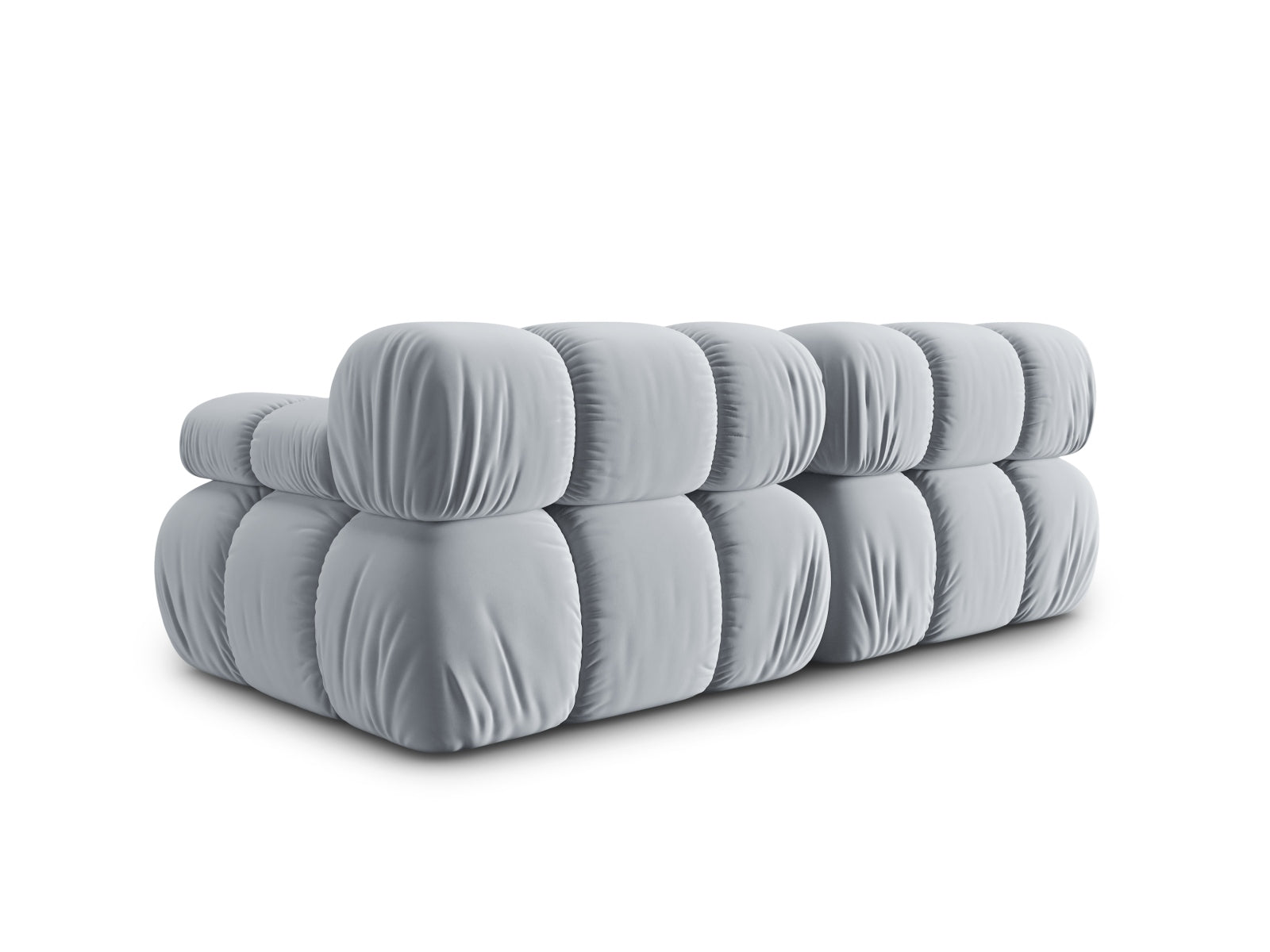 Modulares Bellis Velour 2-Sitzer Sofa in zartem Hellblau, perfekt für moderne Wohnkonzepte und gemütliche Abende, von Micadoni.