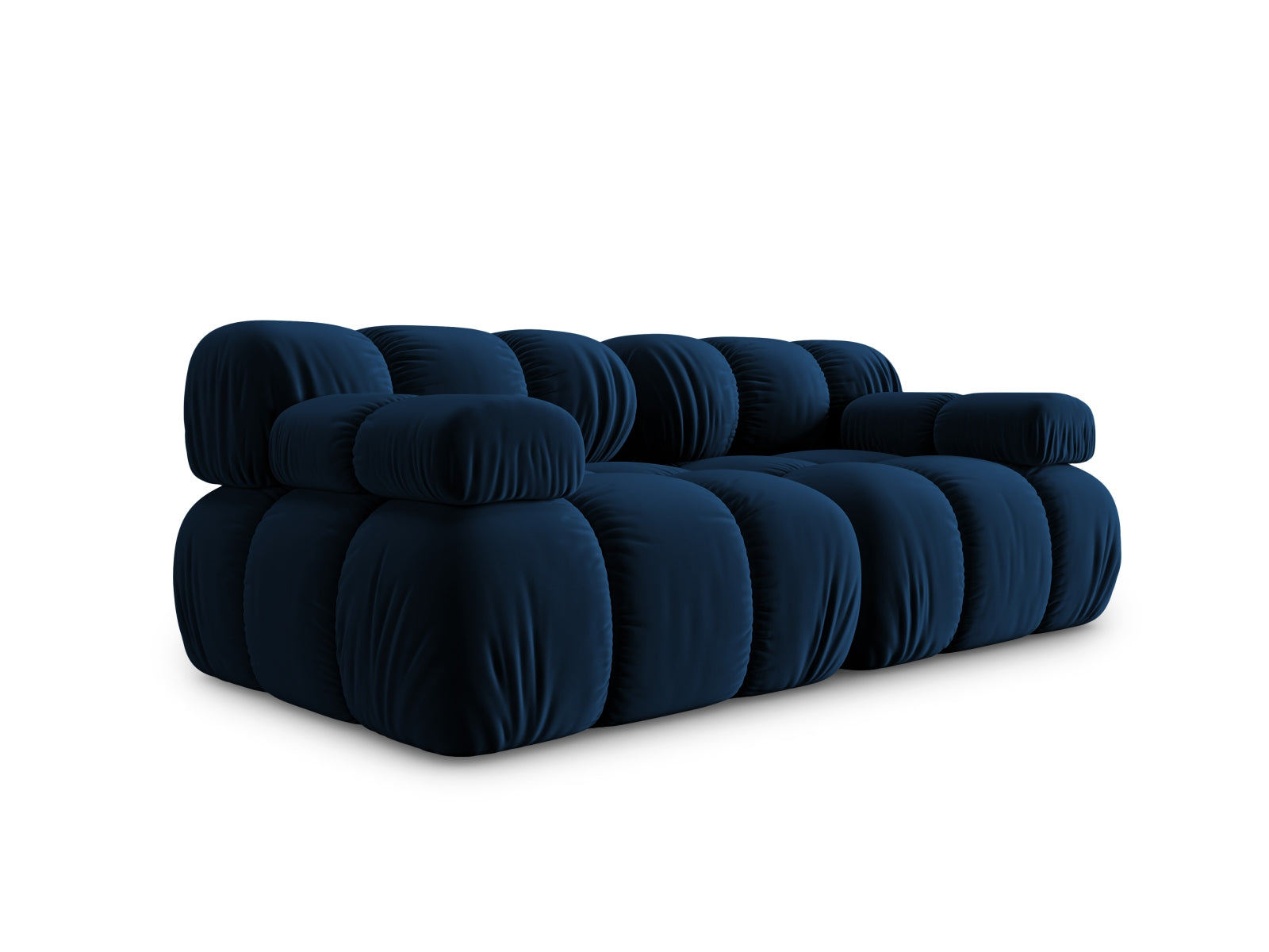 Modulares 2-Sitzer Sofa Bellis in Royal Blue, 94 cm, aus weichem Velour, perfekt für moderne und elegante Wohnkonzepte von Micadoni.