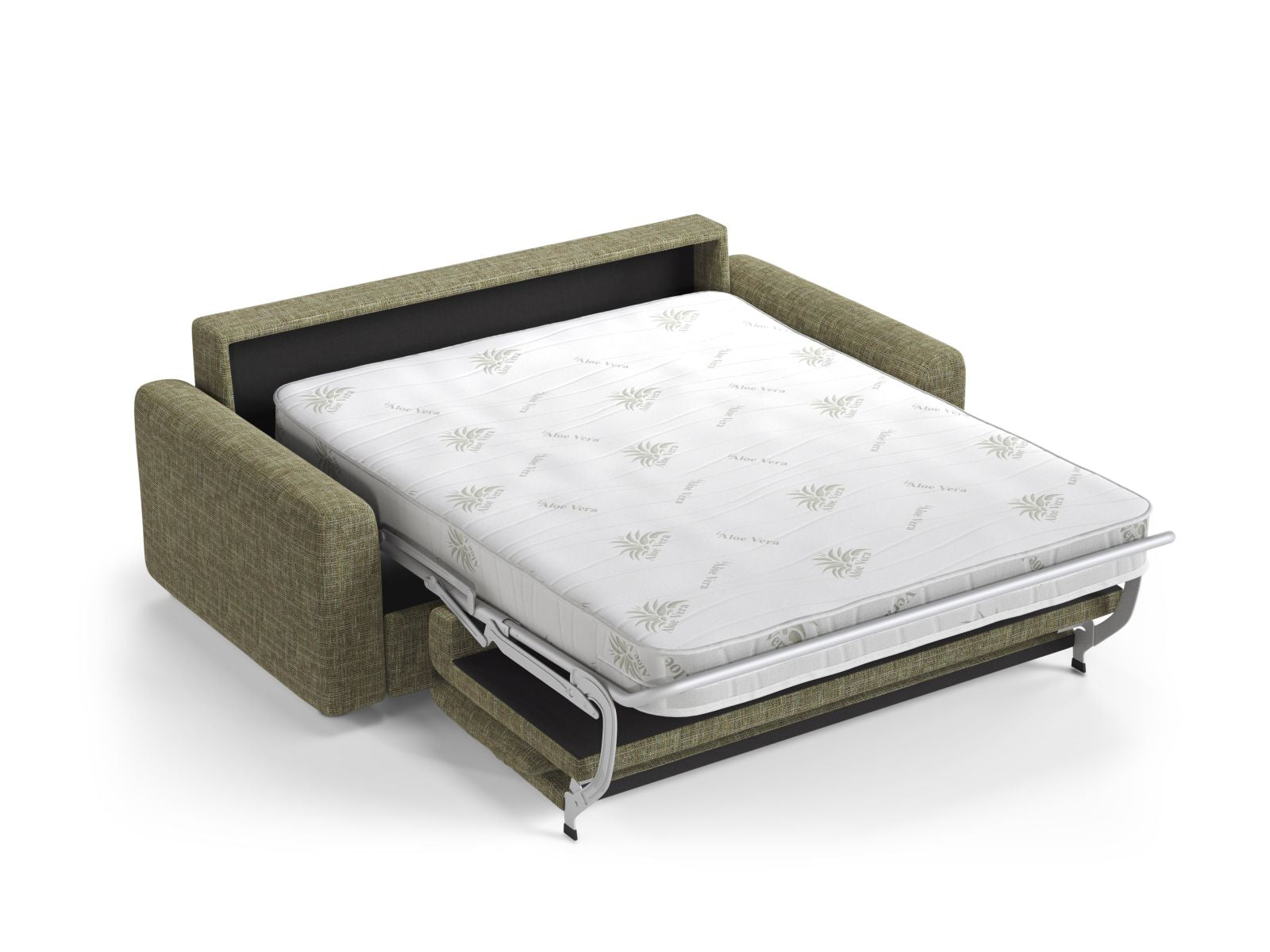 Elegantes 3-Sitzer Sofa David in Olivgrün, ideal für entspannte Stunden und als komfortable Schlafgelegenheit von Micadoni.