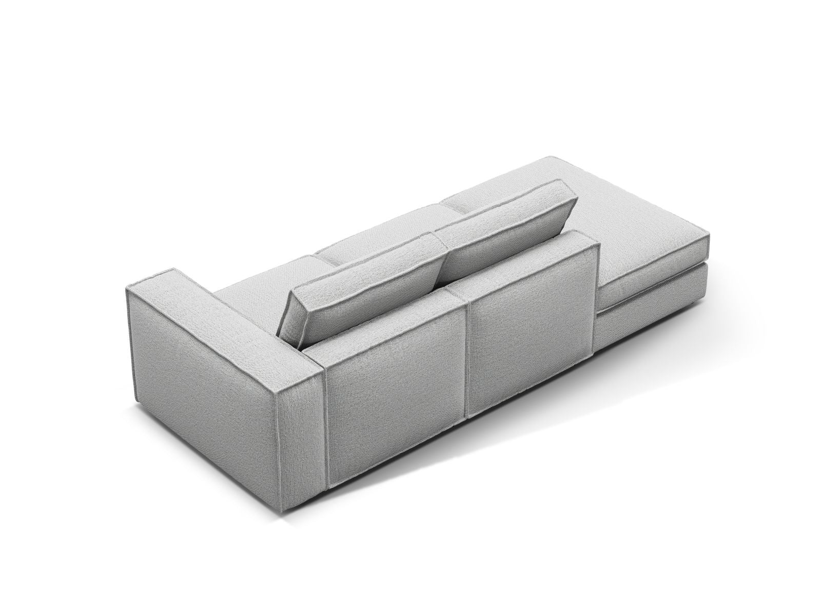 Elegantes 3-Sitzer Sofa Open End links Pola in dezentem Grau, ideal für moderne Wohnräume und entspannte Atmosphäre.