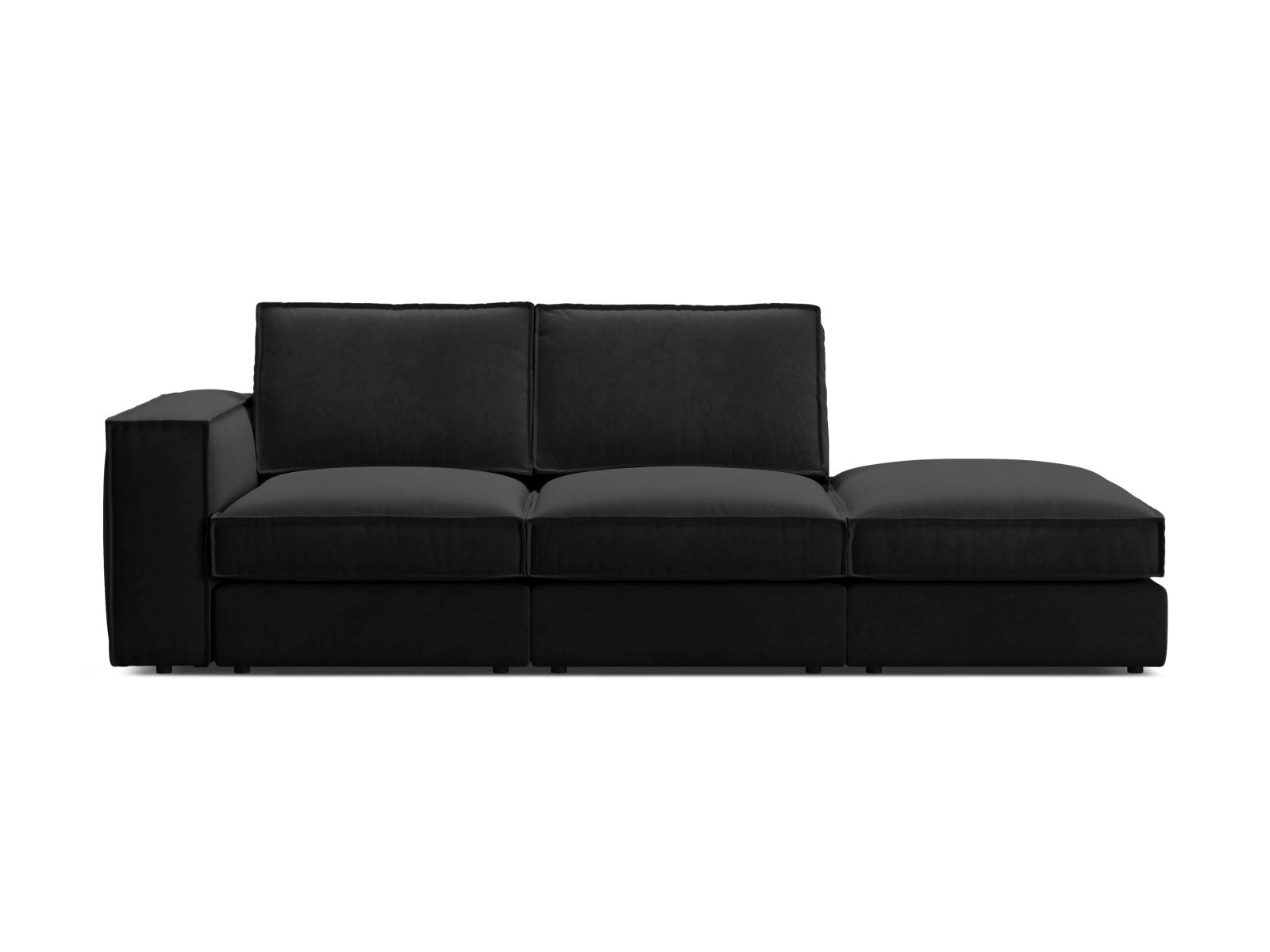3-Sitzer Modular Sofa Open End rechts Pola in Black-Salvador präsentiert im Onlineshop von KAQTU Design AG. 3er Sofa ist von Micadoni
