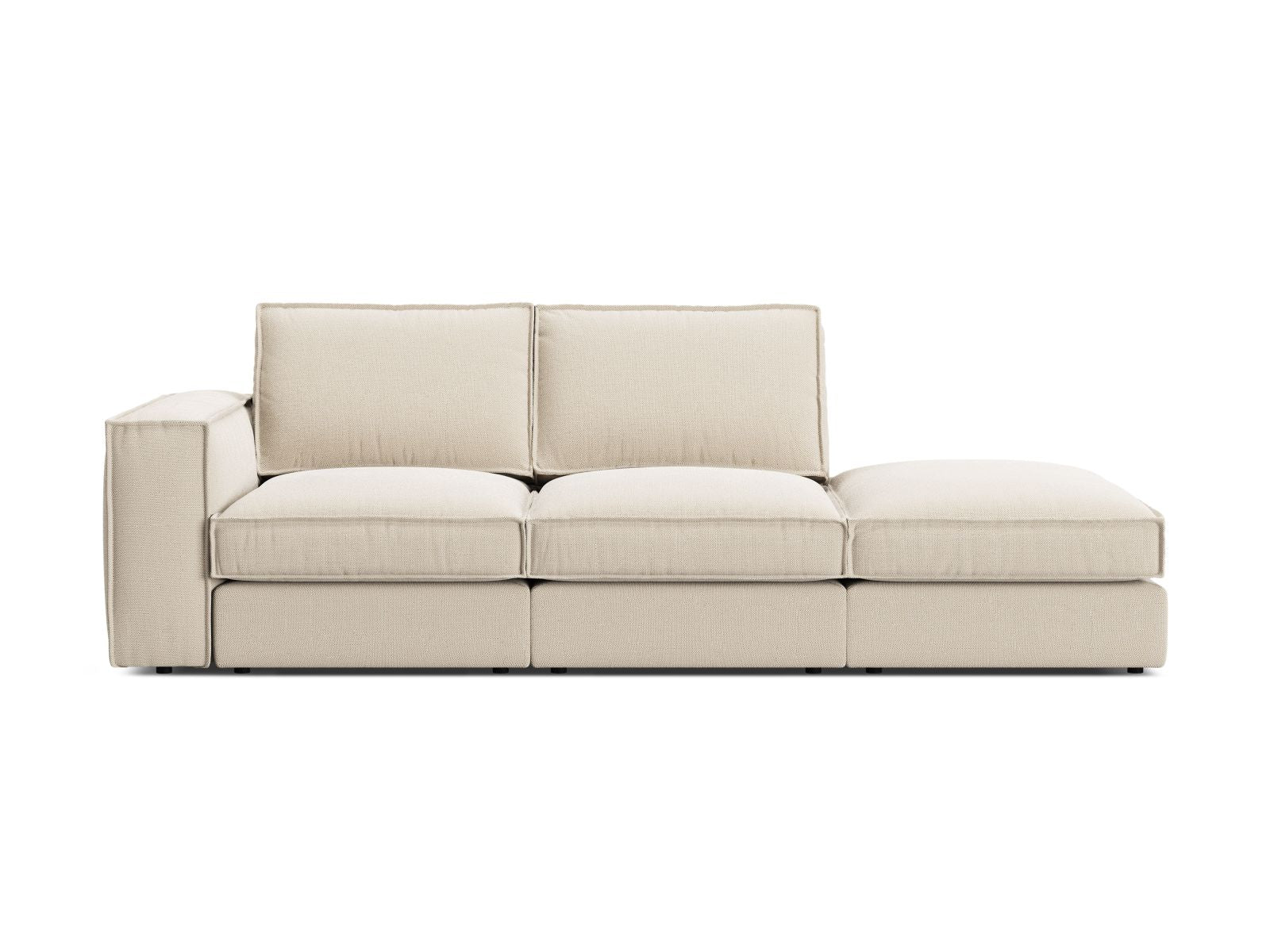 3-Sitzer Ecksofa Open End rechts Pola in Beige-Babel präsentiert im Onlineshop von KAQTU Design AG. 3er Sofa ist von Micadoni