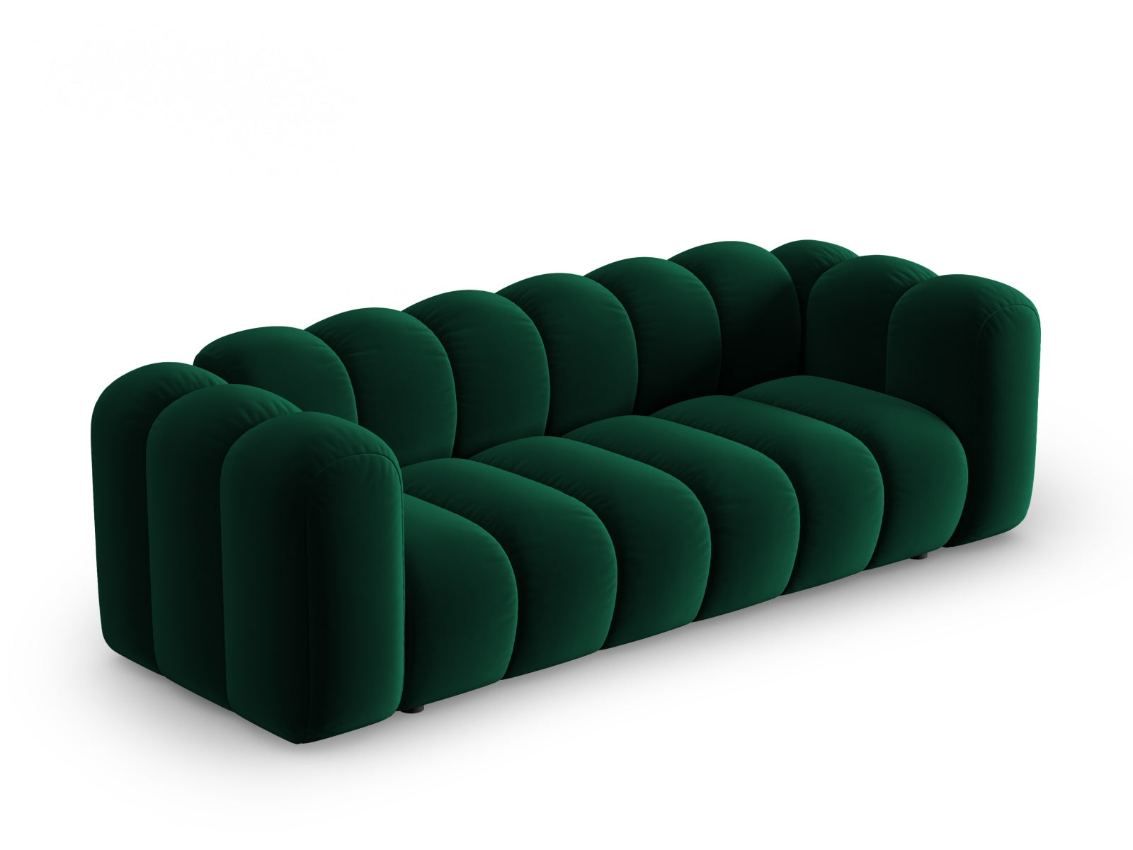 Elegantes 3-Sitzer Sofa aus Velours in Flaschengrün von Micadoni, ideal für stilvolle Wohnräume und gemütliche Abende.