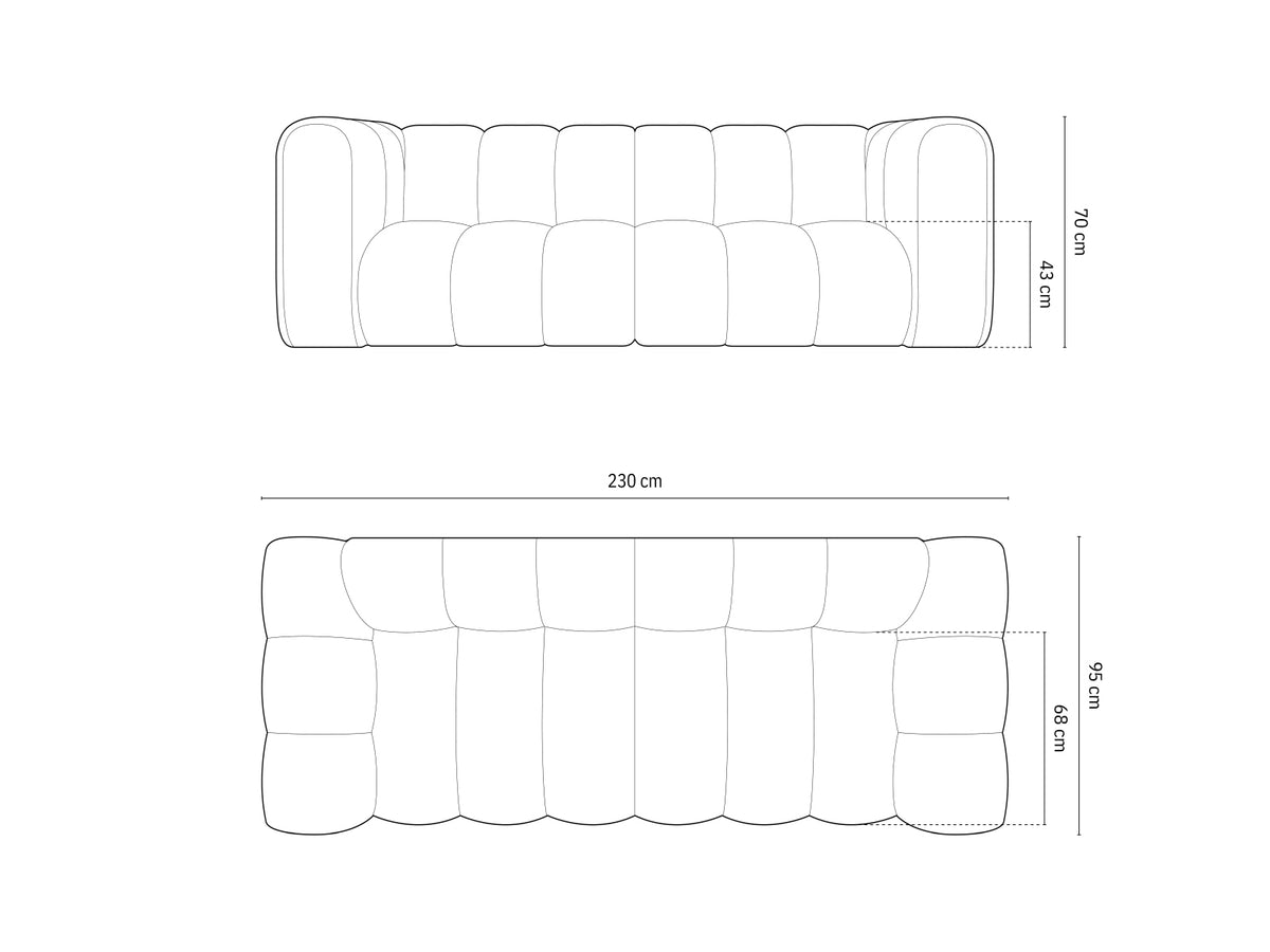 Lupine Velour Sofa 3 Sitzer in Yellow-Salvador präsentiert im Onlineshop von KAQTU Design AG. 3er Sofa ist von Micadoni