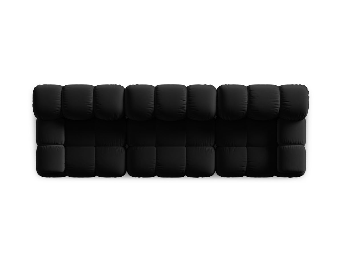 Bellis Velour modulares Sofa 3 Sitzer 94cm in Black-Bluvel präsentiert im Onlineshop von KAQTU Design AG. 3er Sofa ist von Micadoni