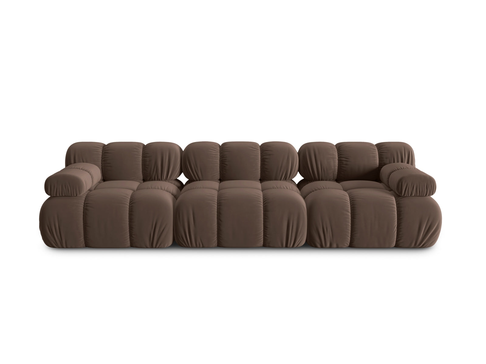 Bellis Velour modulares Sofa 3 Sitzer 94cm in Dark Brown-Bluvel präsentiert im Onlineshop von KAQTU Design AG. 3er Sofa ist von Micadoni