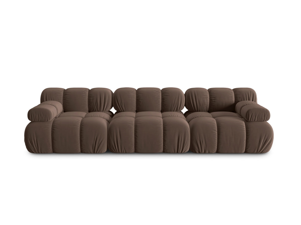 Bellis Velour modulares Sofa 3 Sitzer 94cm in Dark Brown-Bluvel präsentiert im Onlineshop von KAQTU Design AG. 3er Sofa ist von Micadoni