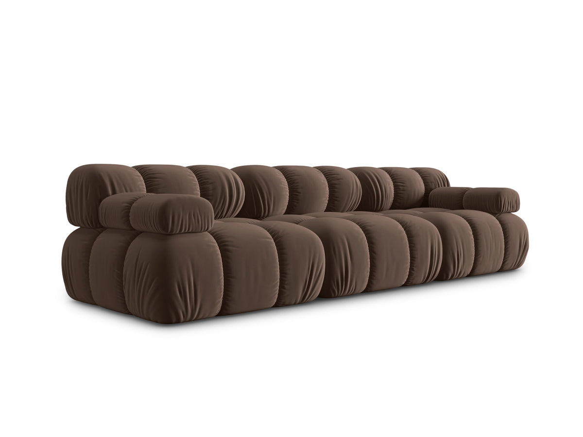 Bellis Velour modulares Sofa 3 Sitzer 94cm in Dark Brown-Bluvel präsentiert im Onlineshop von KAQTU Design AG. 3er Sofa ist von Micadoni