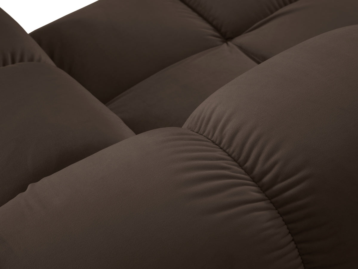 Bellis Velour modulares Sofa 3 Sitzer 94cm in Dark Brown-Bluvel präsentiert im Onlineshop von KAQTU Design AG. 3er Sofa ist von Micadoni
