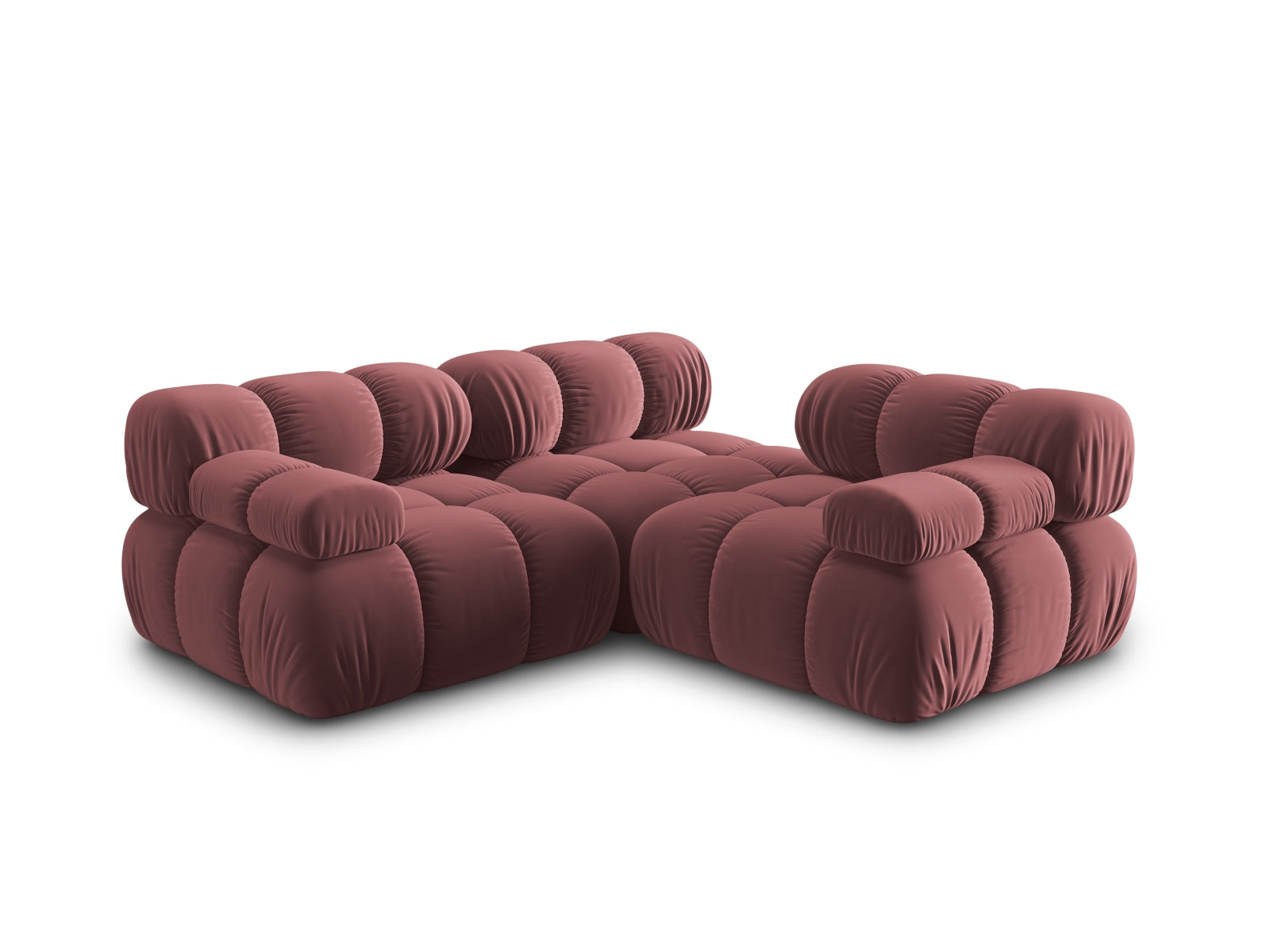 Elegantes 3-Sitzer Sofa Bellis aus weichem Velours, ideal für stilvolle Wohnräume und entspannte Abende mit Freunden.