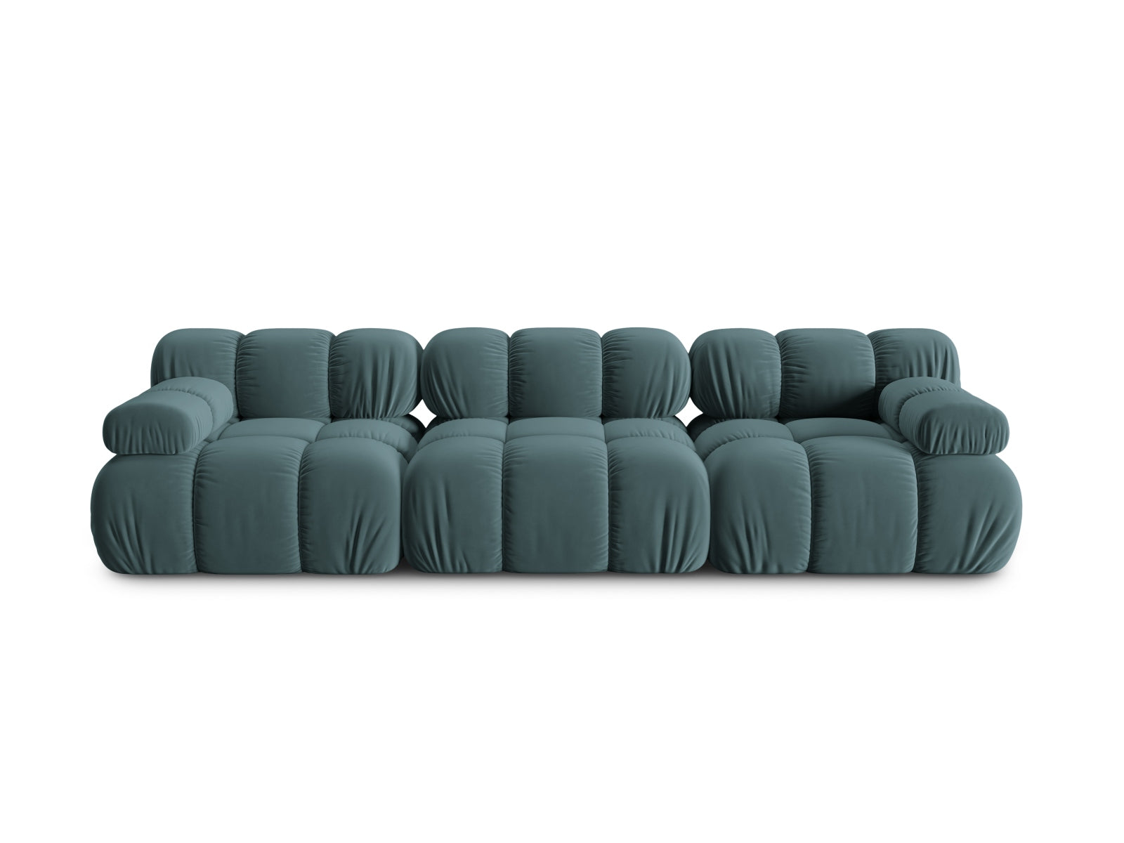 Bellis Velour modulares Sofa 3 Sitzer 94cm in Turquoise-Bluvel präsentiert im Onlineshop von KAQTU Design AG. 3er Sofa ist von Micadoni