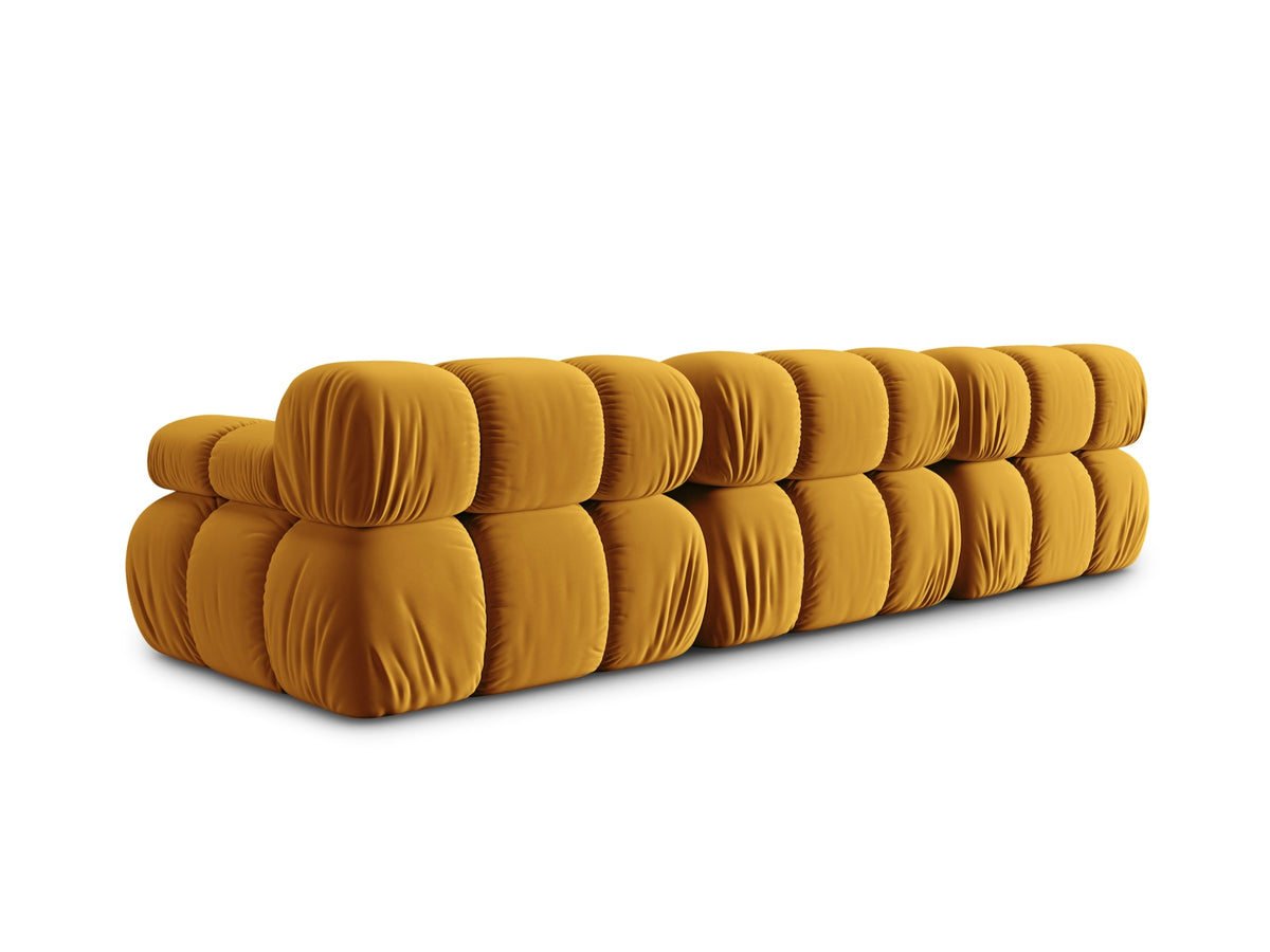Bellis Velour modulares Sofa 3 Sitzer 94cm in Yellow-Bluvel präsentiert im Onlineshop von KAQTU Design AG. 3er Sofa ist von Micadoni