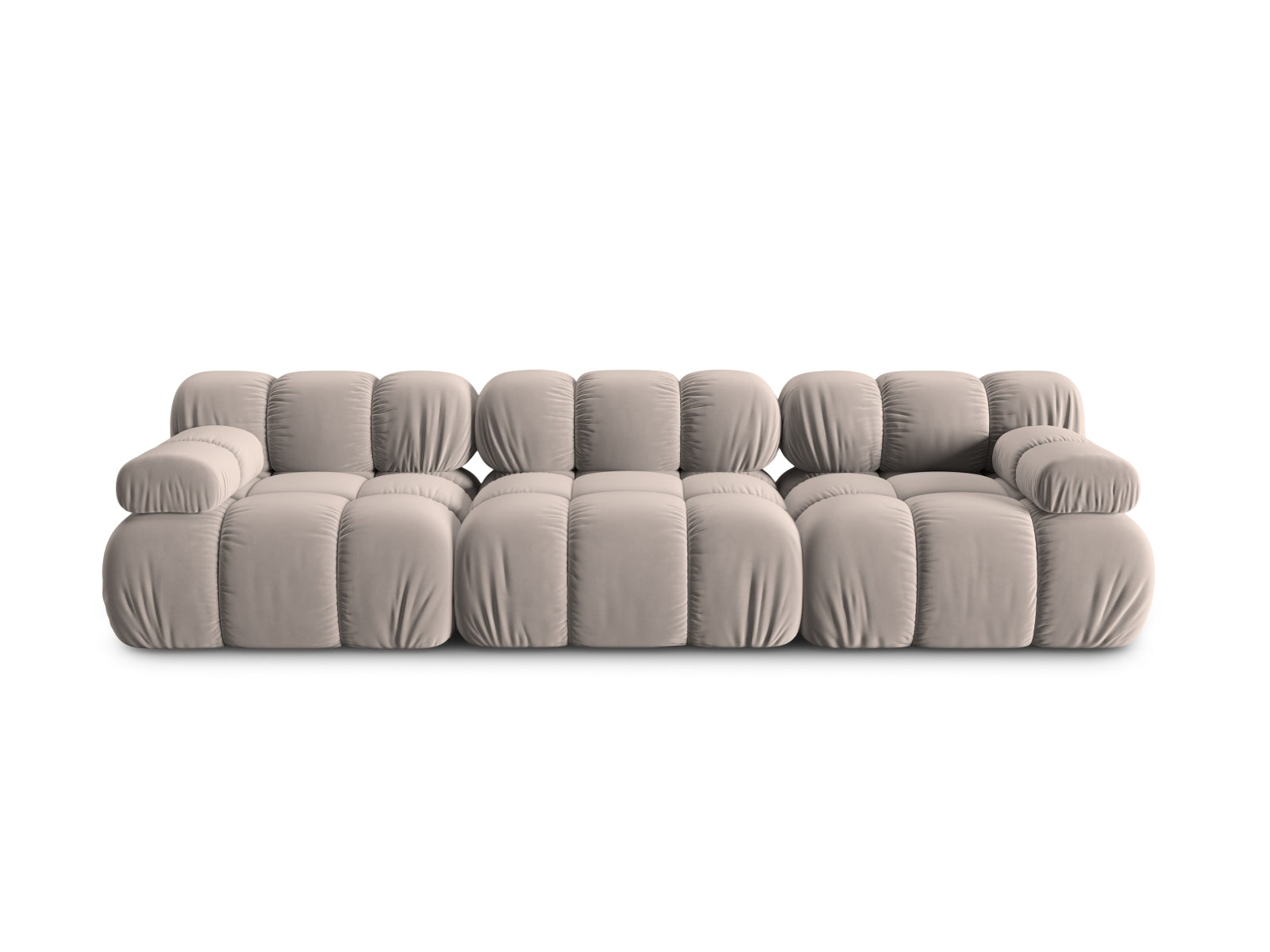 Bellis Velour modulares Sofa 3 Sitzer 94cm in Cappuccino-Bluvel präsentiert im Onlineshop von KAQTU Design AG. 3er Sofa ist von Micadoni