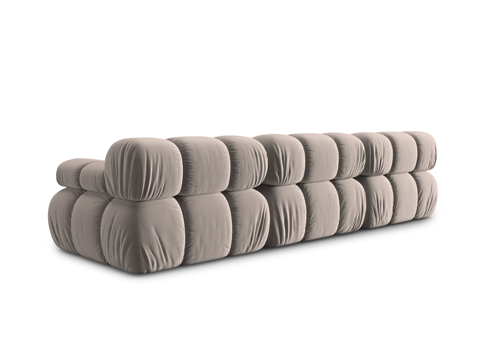 Modulares 3-Sitzer Sofa Bellis in hochwertigem Velours, 94 cm breit, in edlem Cappuccino-Bluvel, perfekt für stilvolle Wohnambiente.