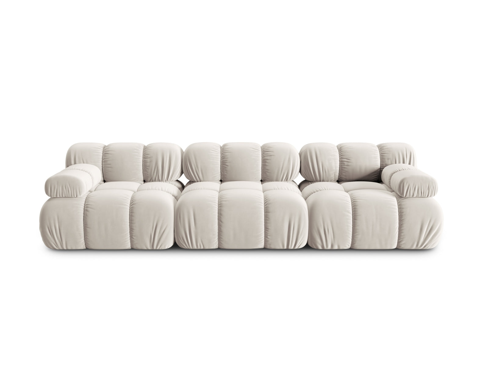 Bellis Velour modulares Sofa 3 Sitzer 94cm in Dark Beige-Bluvel präsentiert im Onlineshop von KAQTU Design AG. 3er Sofa ist von Micadoni
