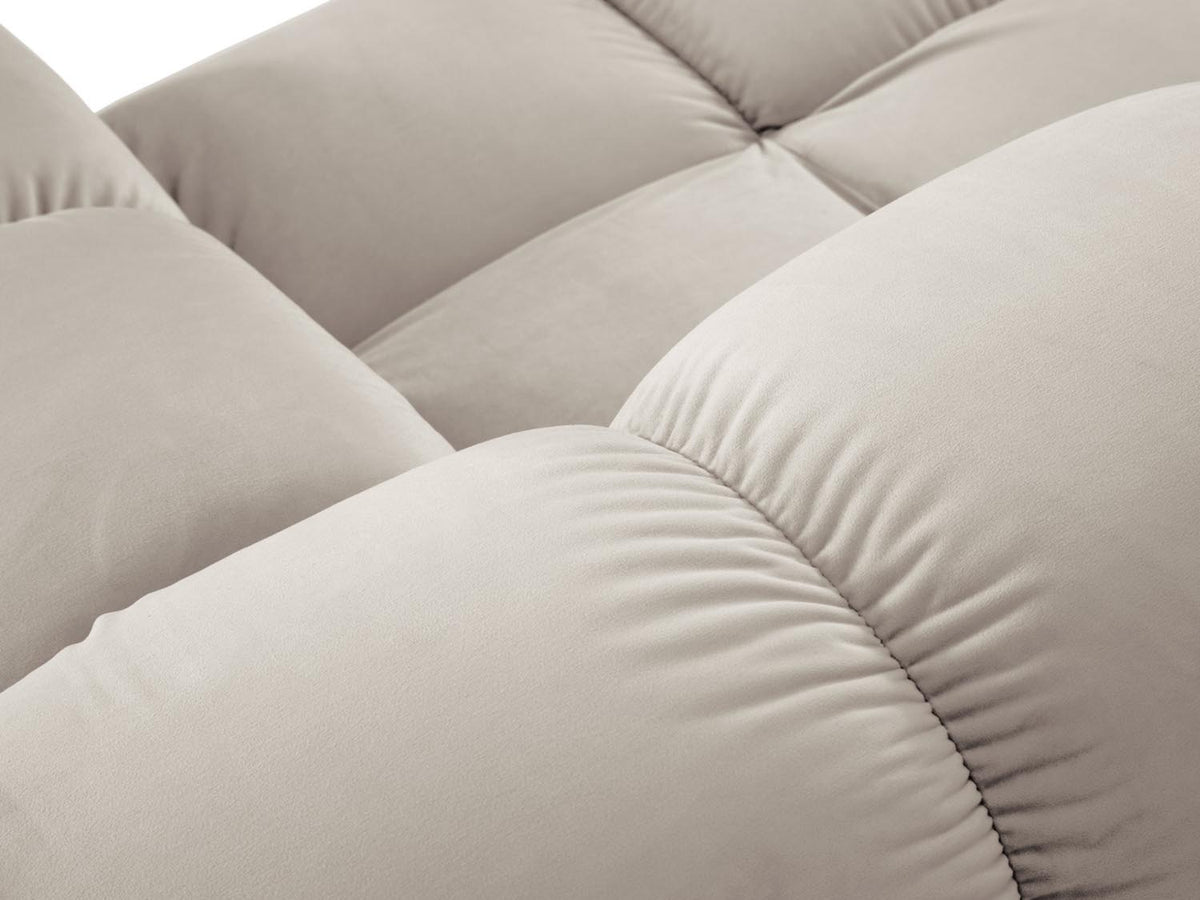 Bellis Velour modulares Sofa 3 Sitzer 94cm in Dark Beige-Bluvel präsentiert im Onlineshop von KAQTU Design AG. 3er Sofa ist von Micadoni
