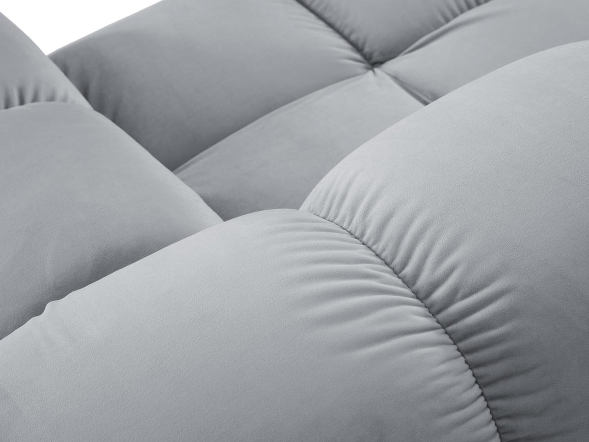 Bellis Velour modulares Sofa 3 Sitzer 94cm in Light Blue-Bluvel präsentiert im Onlineshop von KAQTU Design AG. 3er Sofa ist von Micadoni
