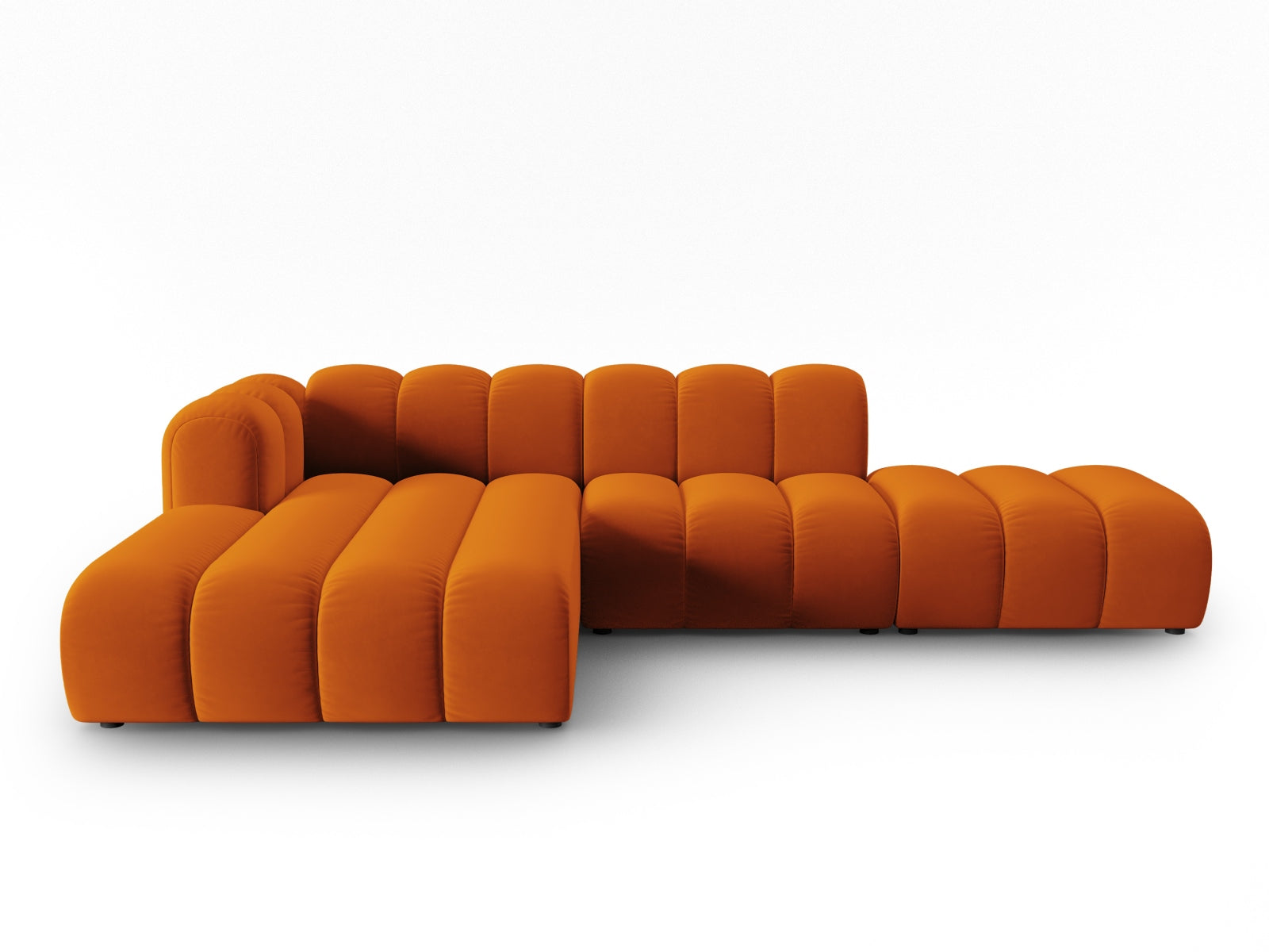 Lupine Velour modulares Ecksofa open links 5 Sitzer in Terracotta-Salvador präsentiert im Onlineshop von KAQTU Design AG. L-Sofa links ist von Micadoni