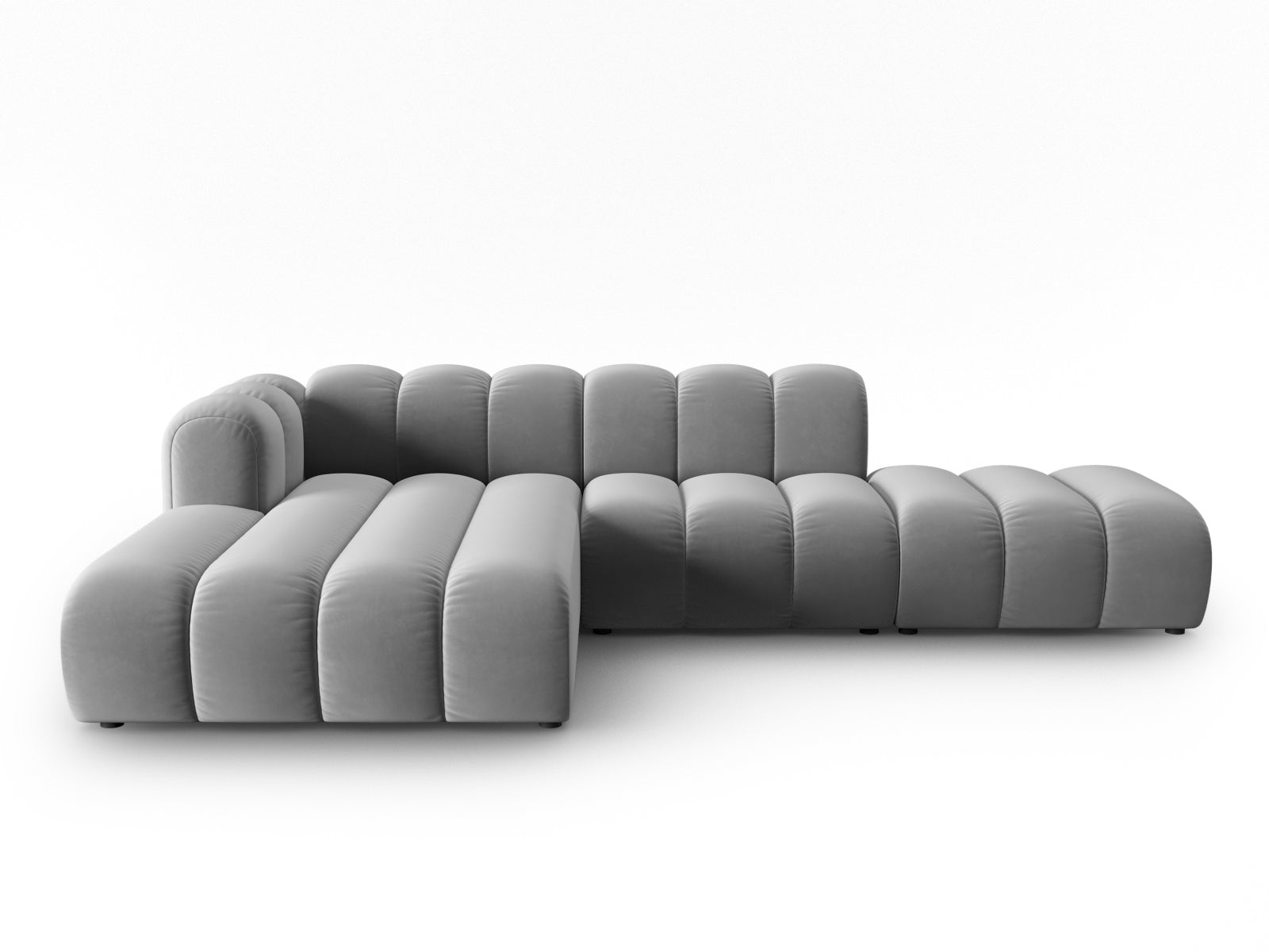 Lupine Velour modulares Ecksofa open links 5 Sitzer in Grey-Salvador präsentiert im Onlineshop von KAQTU Design AG. L-Sofa links ist von Micadoni
