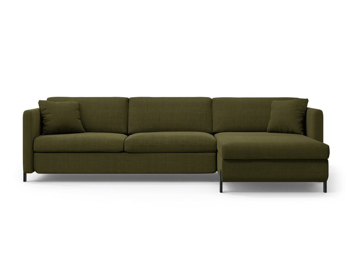 Gloria Ecksofa rechts mit Schlaffunktion und Stauraum 4 Sitzer in Green-Bjorn präsentiert im Onlineshop von KAQTU Design AG. Bettsofa rechts ist von Micadoni