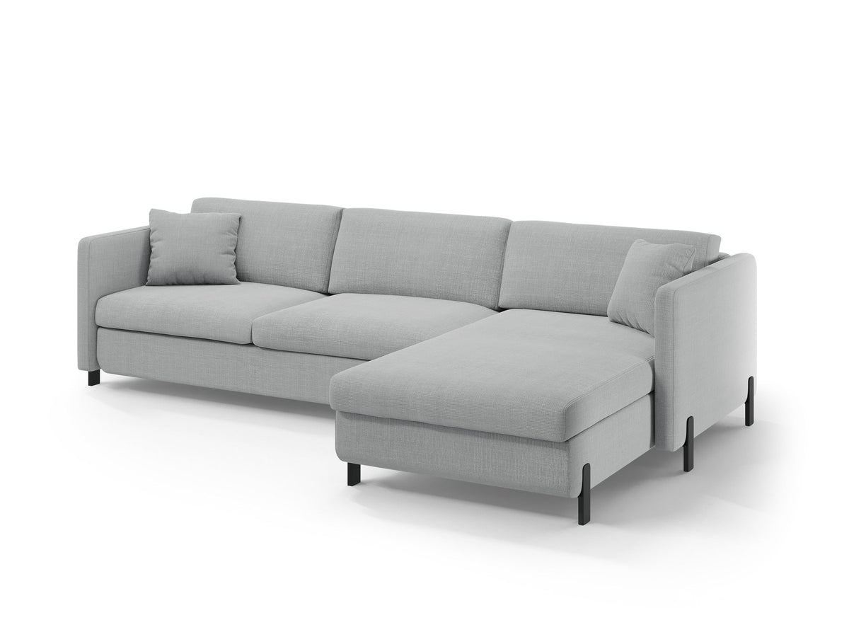 Gloria Ecksofa rechts mit Schlaffunktion und Stauraum 4 Sitzer in Light Grey-Bjorn präsentiert im Onlineshop von KAQTU Design AG. Bettsofa rechts ist von Micadoni