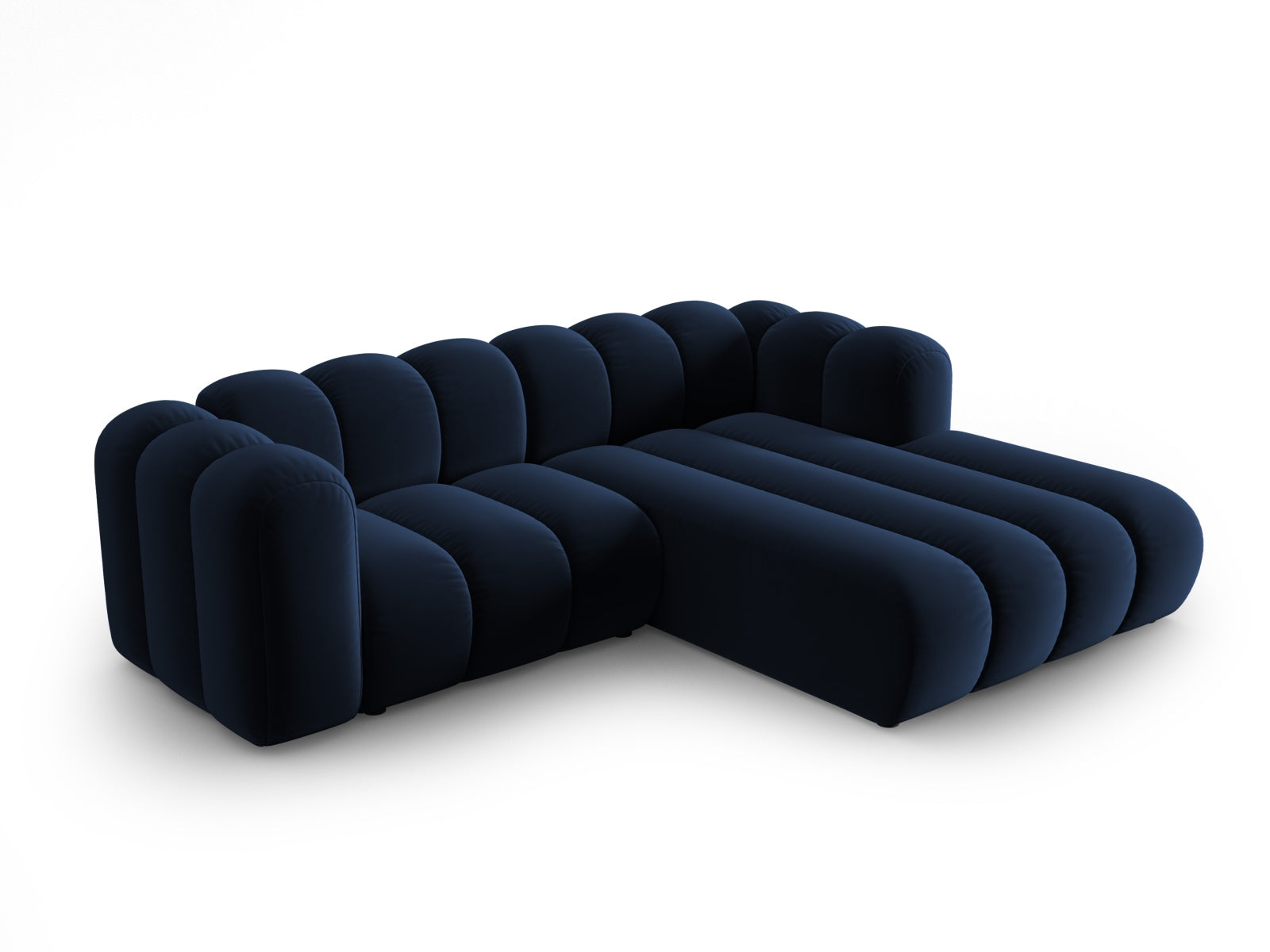 Elegantes, modulares Ecksofa in Royal Blue mit 3 Sitzen, ideal für stilvolle Wohnräume, präsentiert von Micadoni.