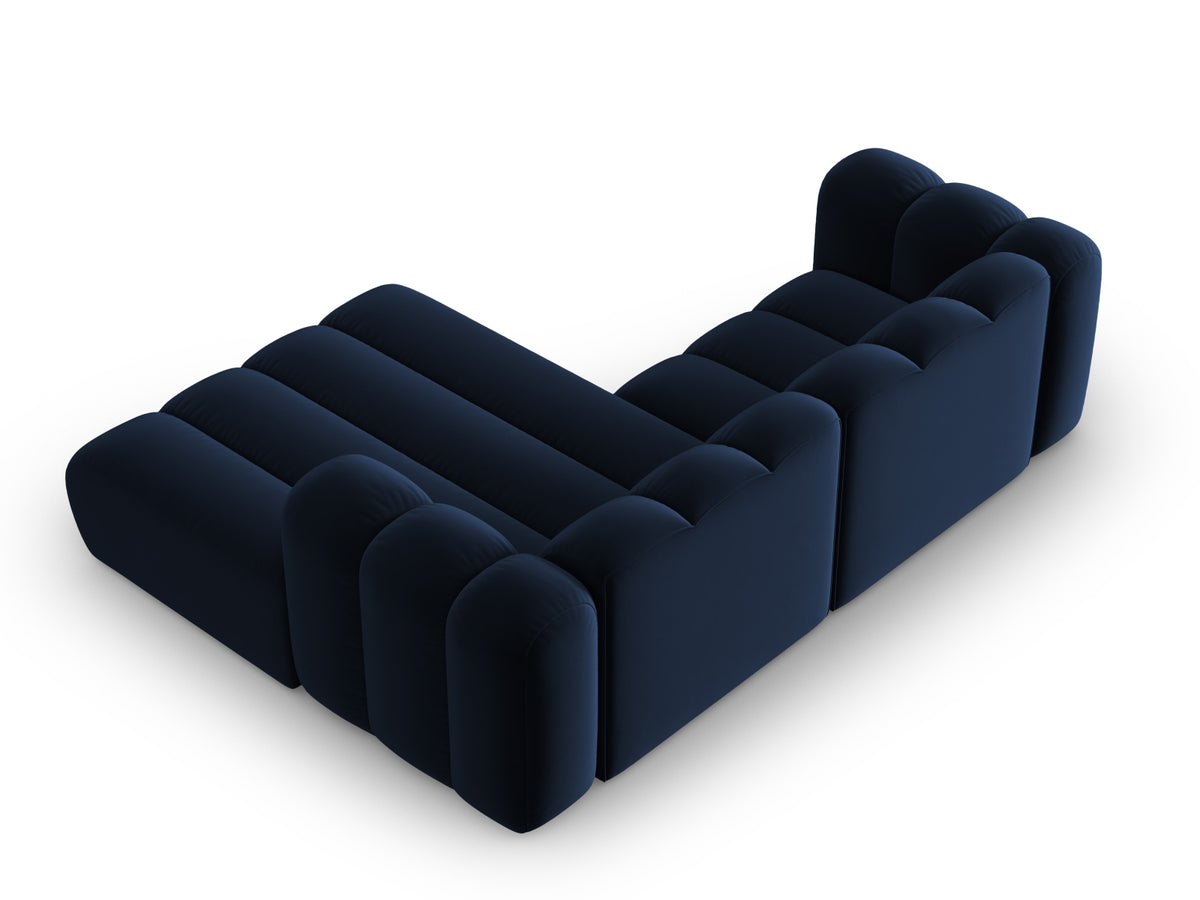Lupine Velour modulares Ecksofa rechts 3 Sitzer in Royal Blue-Salvador präsentiert im Onlineshop von KAQTU Design AG. L-Sofa rechts ist von Micadoni