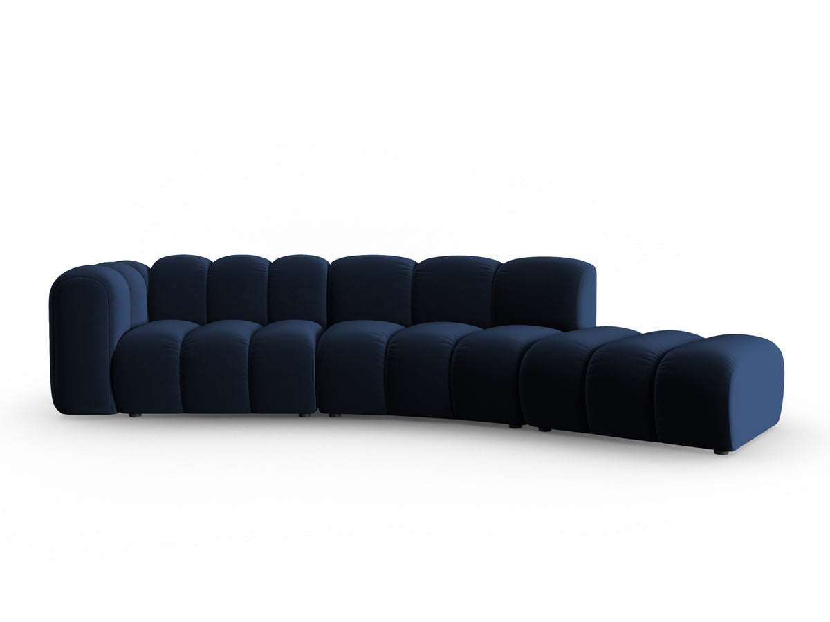 Lupine Velour modulares Sofa rechts 5 Sitzer in Royal Blue-Salvador präsentiert im Onlineshop von KAQTU Design AG. L-Sofa rechts ist von Micadoni