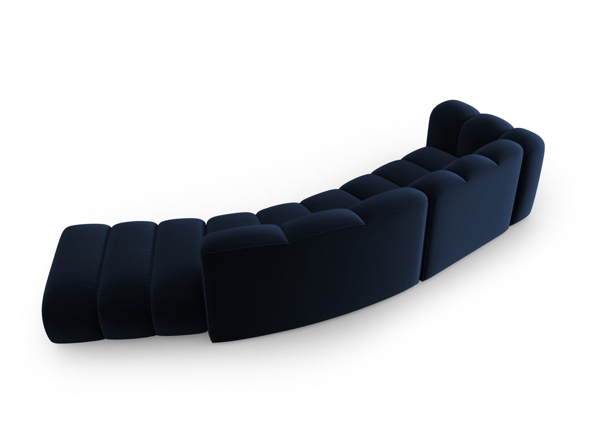 Lupine Velour modulares Sofa rechts 5 Sitzer in Royal Blue-Salvador präsentiert im Onlineshop von KAQTU Design AG. L-Sofa rechts ist von Micadoni