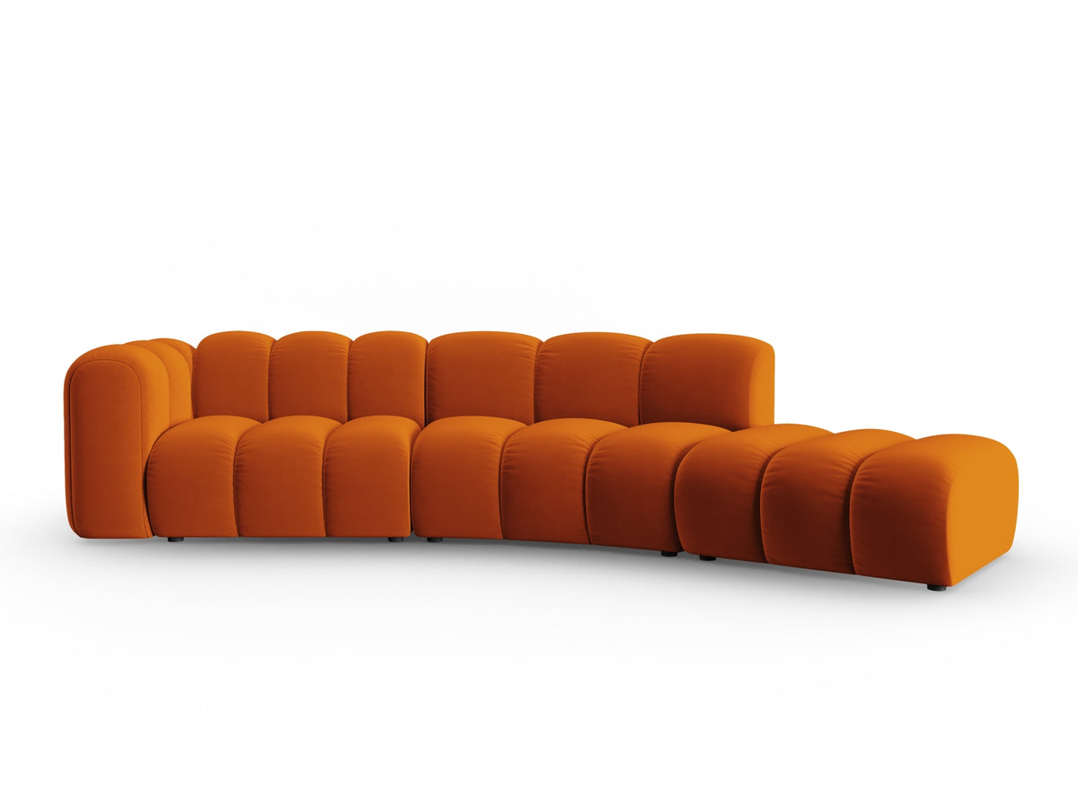 Lupine Velour modulares Sofa rechts 5 Sitzer in Terracotta-Salvador präsentiert im Onlineshop von KAQTU Design AG. L-Sofa rechts ist von Micadoni