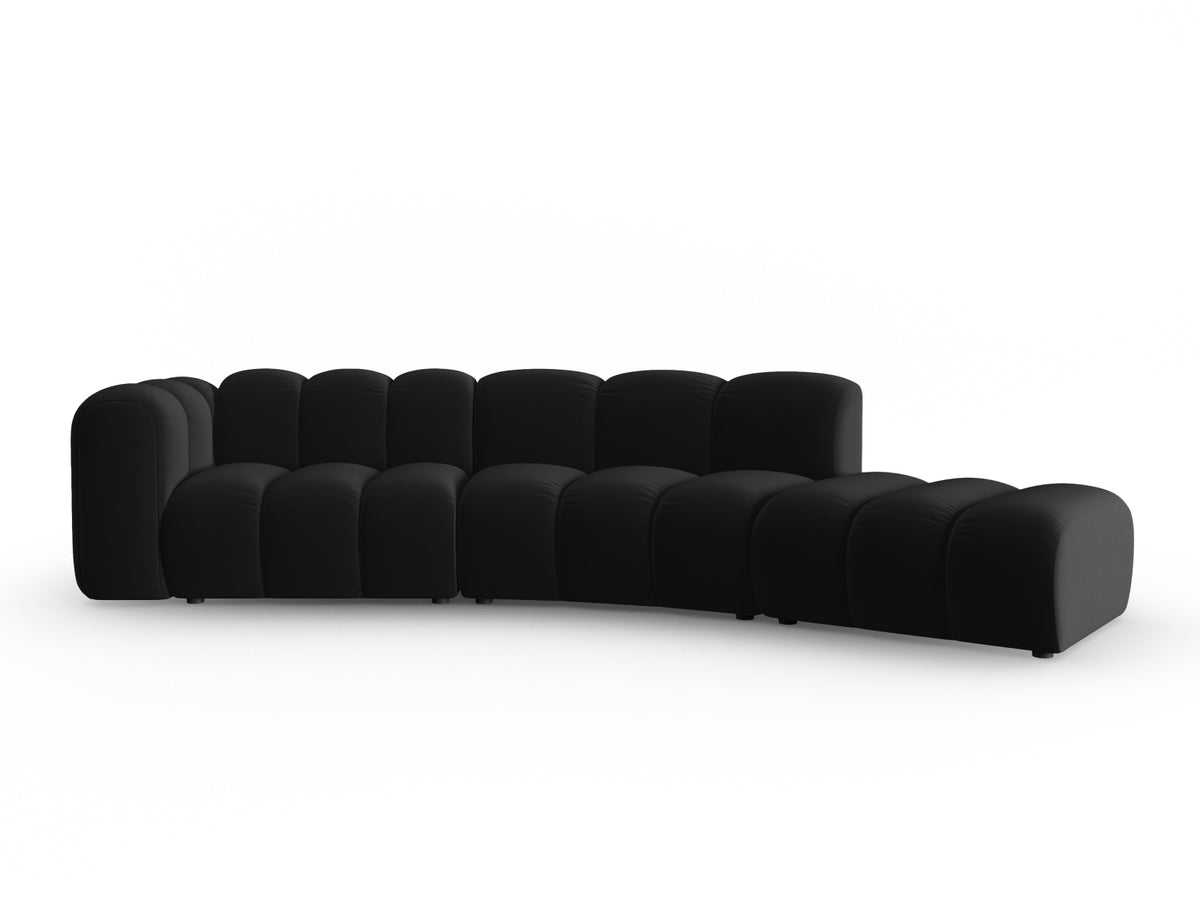 Lupine Velour modulares Sofa rechts 5 Sitzer in Black-Salvador präsentiert im Onlineshop von KAQTU Design AG. L-Sofa rechts ist von Micadoni