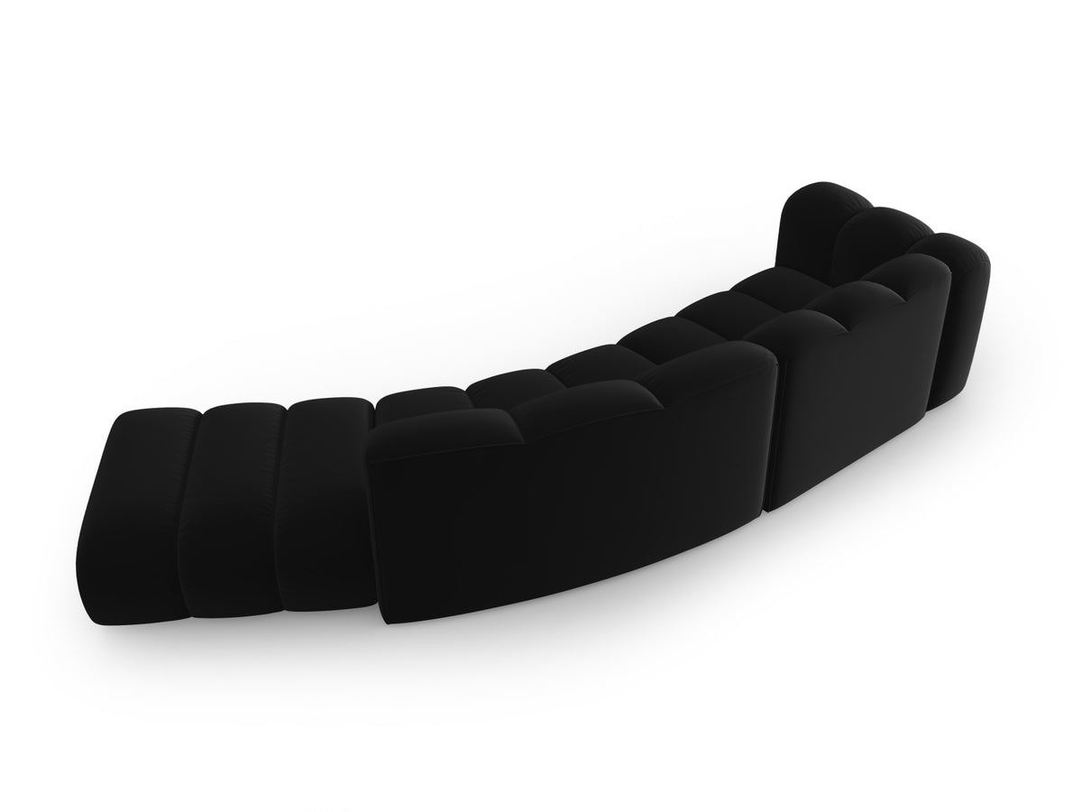 Lupine Velour modulares Sofa rechts 5 Sitzer in Black-Salvador präsentiert im Onlineshop von KAQTU Design AG. L-Sofa rechts ist von Micadoni