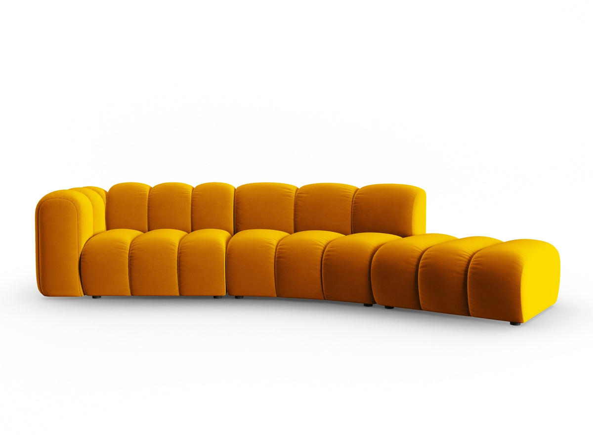 Lupine Velour modulares Sofa rechts 5 Sitzer in Yellow-Salvador präsentiert im Onlineshop von KAQTU Design AG. L-Sofa rechts ist von Micadoni