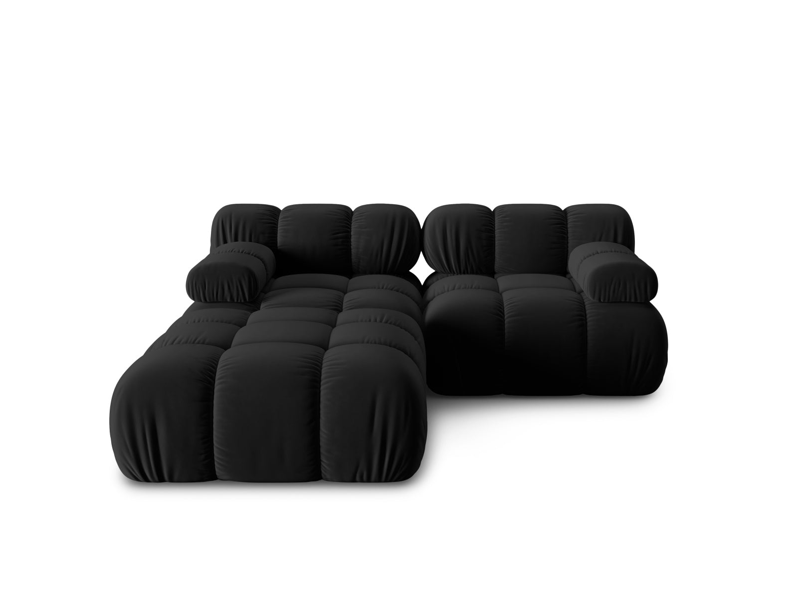 Bellis Velour modulares Sofa 3 Sitzer 188cm in Black-Bluvel präsentiert im Onlineshop von KAQTU Design AG. L-Sofa links ist von Micadoni