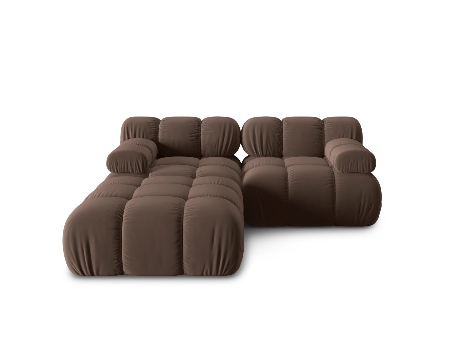 Bellis Velour modulares Sofa 3 Sitzer 188cm in Dark Brown präsentiert im Onlineshop von KAQTU Design AG. 3er Sofa ist von Micadoni
