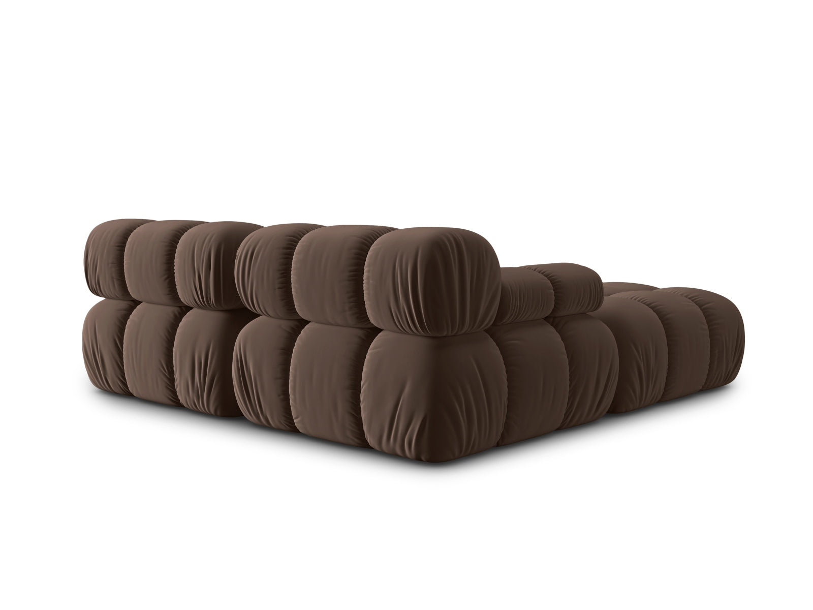 Elegantes Bellis Velour Sofa in Dunkelbraun, 3-Sitzer, 188 cm, modulares Design für stilvolle Wohnräume von Micadoni.