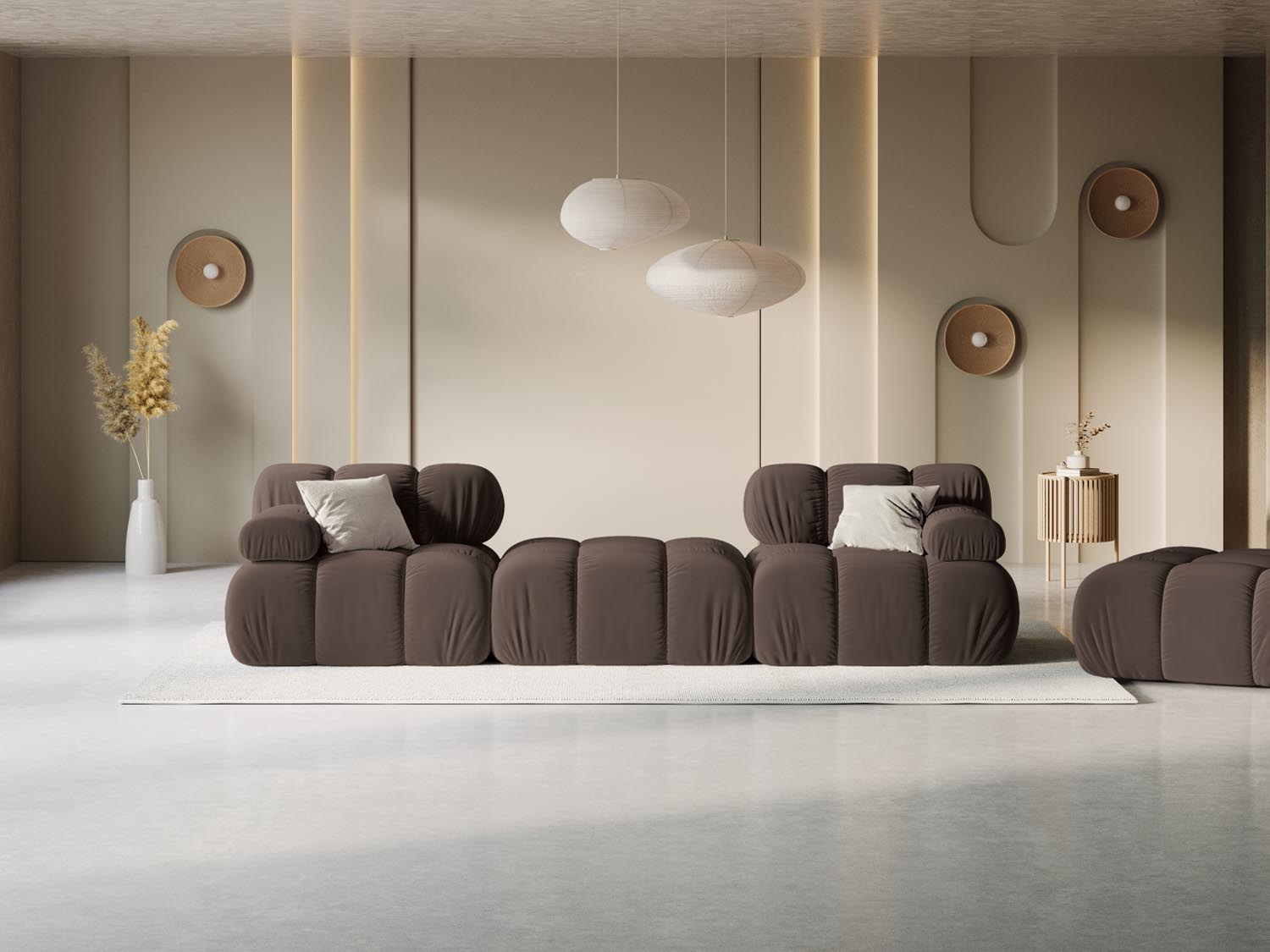 Entdecken Sie das Bellis Velour Sofa 3 Sitzer von Micadoni – stilvoll, modular und komfortabel. Perfekt für Ihr modernes Zuhause!