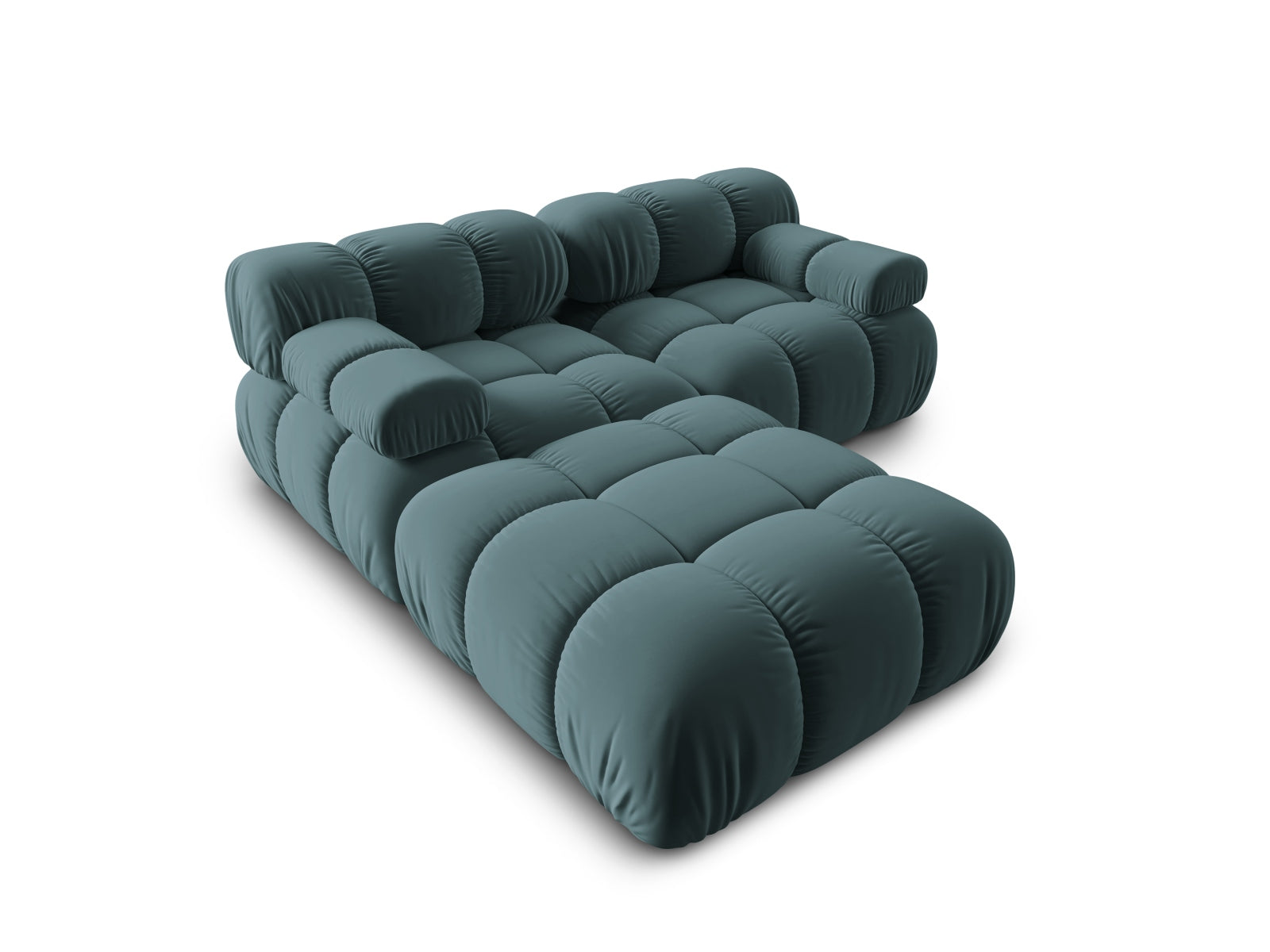 Elegantes modulares 3-Sitzer Sofa Bellis in sanftem Türkis, ideal für stilvolle Wohnräume und flexible Einrichtungslösungen von Micadoni.