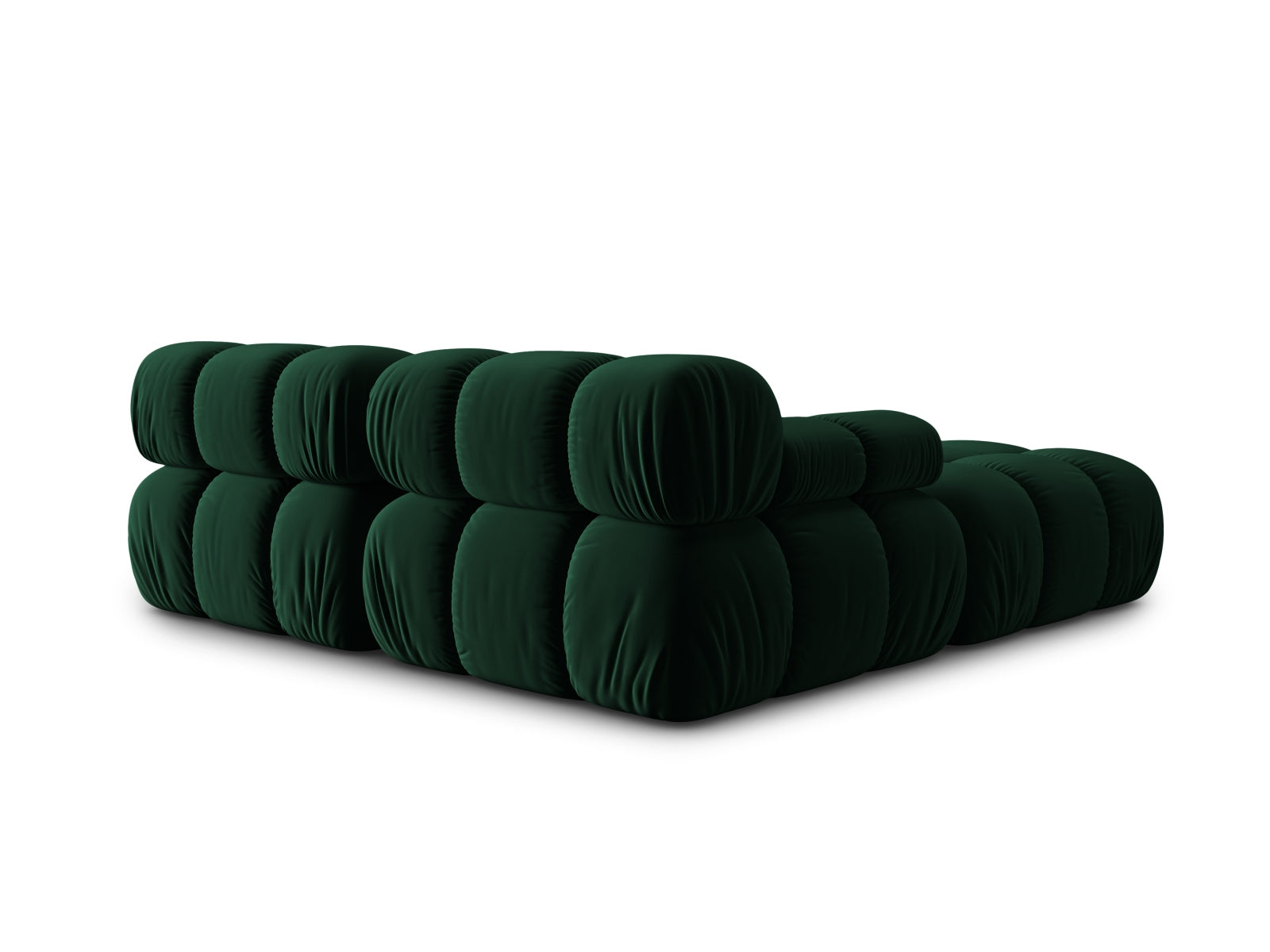 Elegantes Bellis Velour Sofa in Flaschengrün, 3-Sitzer, modulares Design für individuelle Raumgestaltung, ideal für stilvolle Wohnräume.