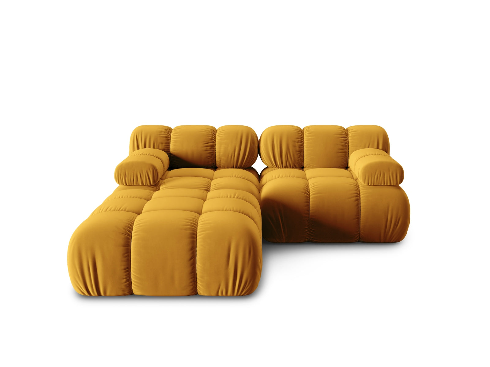 Bellis Velour modulares Sofa 3 Sitzer 188cm in Yellow präsentiert im Onlineshop von KAQTU Design AG. 3er Sofa ist von Micadoni