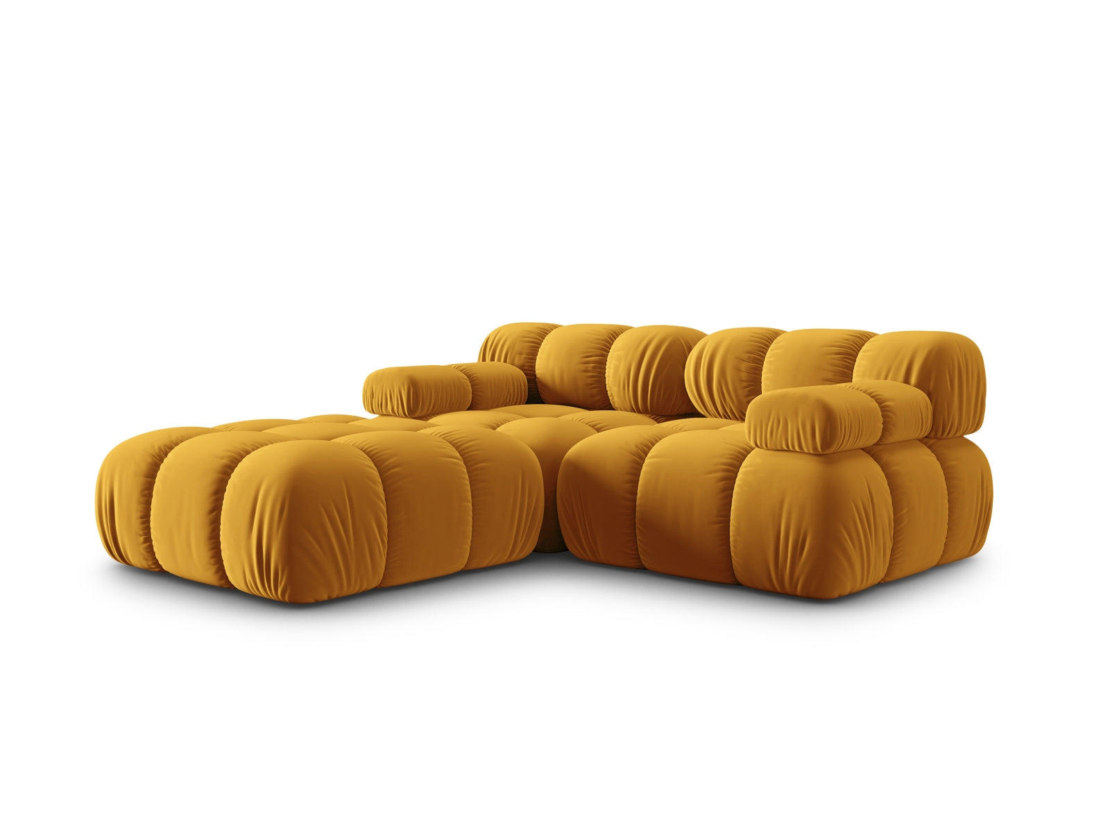 Erleben Sie das Bellis Velour Sofa 3 Sitzer von Micadoni – ein elegantes, modulares Möbelstück, das Komfort und Stil in Ihr Zuhause bringt.