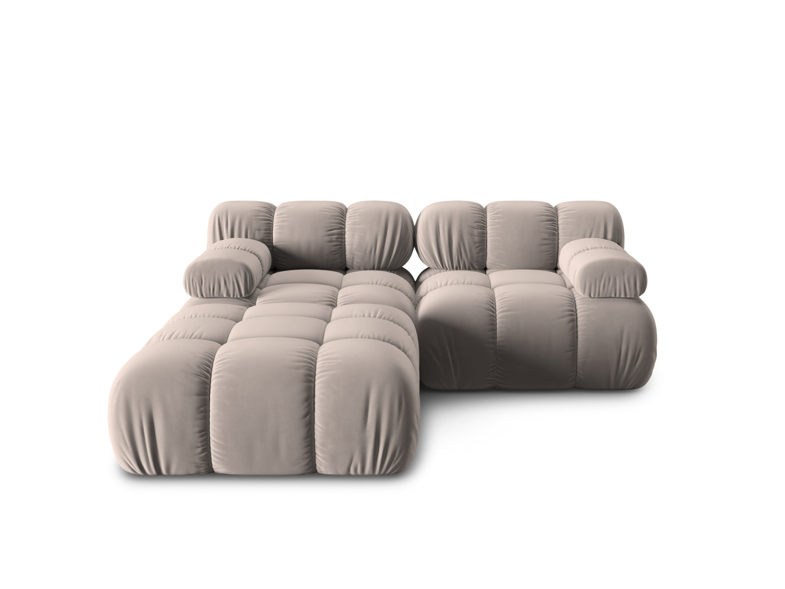 Bellis Velour modulares Sofa 3 Sitzer 188cm in Cappuccino-Bluvel präsentiert im Onlineshop von KAQTU Design AG. 3er Sofa ist von Micadoni