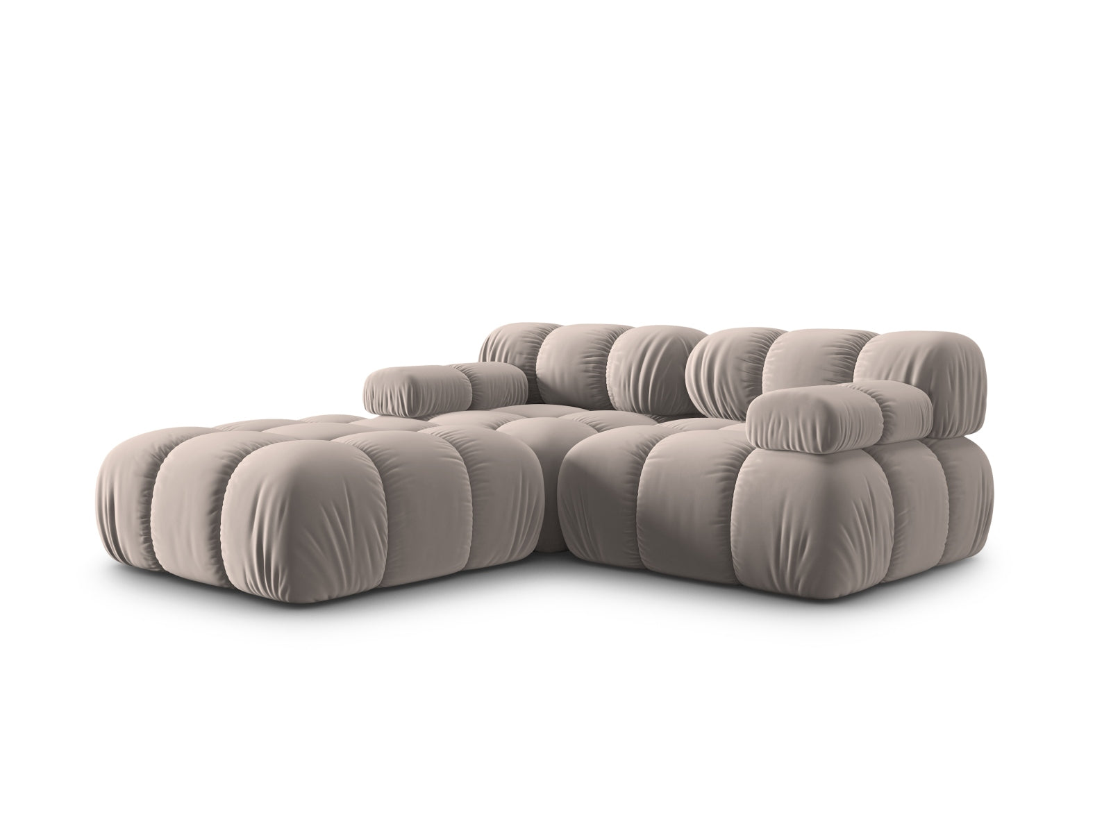 Erleben Sie das Bellis Velour Sofa 3 Sitzer von Micadoni – ein elegantes, modulares Möbelstück, das Komfort und Stil in Ihr Zuhause bringt.