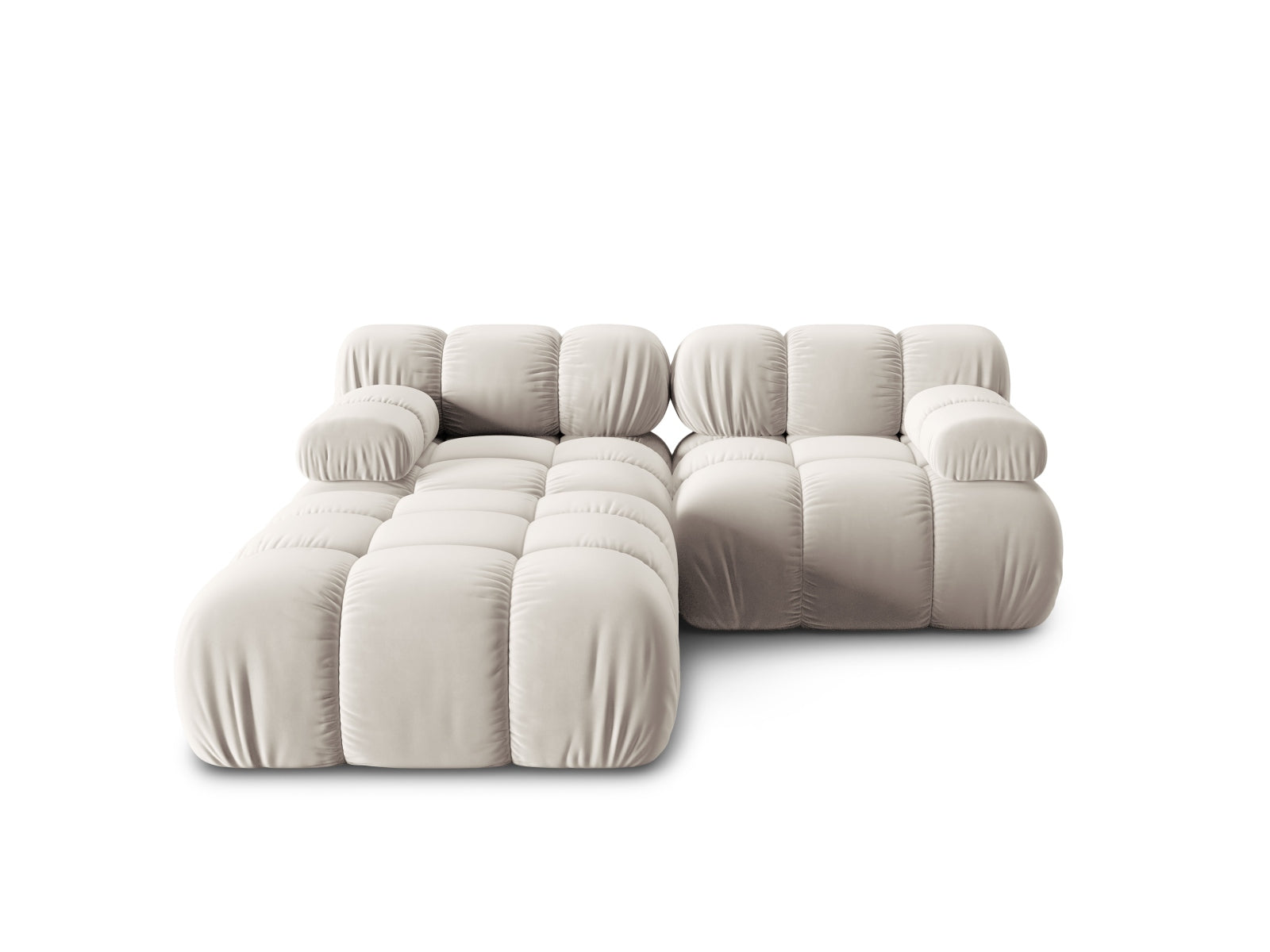 Bellis Velour modulares Sofa 3 Sitzer 188cm in Dark Beige-Bluvel präsentiert im Onlineshop von KAQTU Design AG. L-Sofa links ist von Micadoni