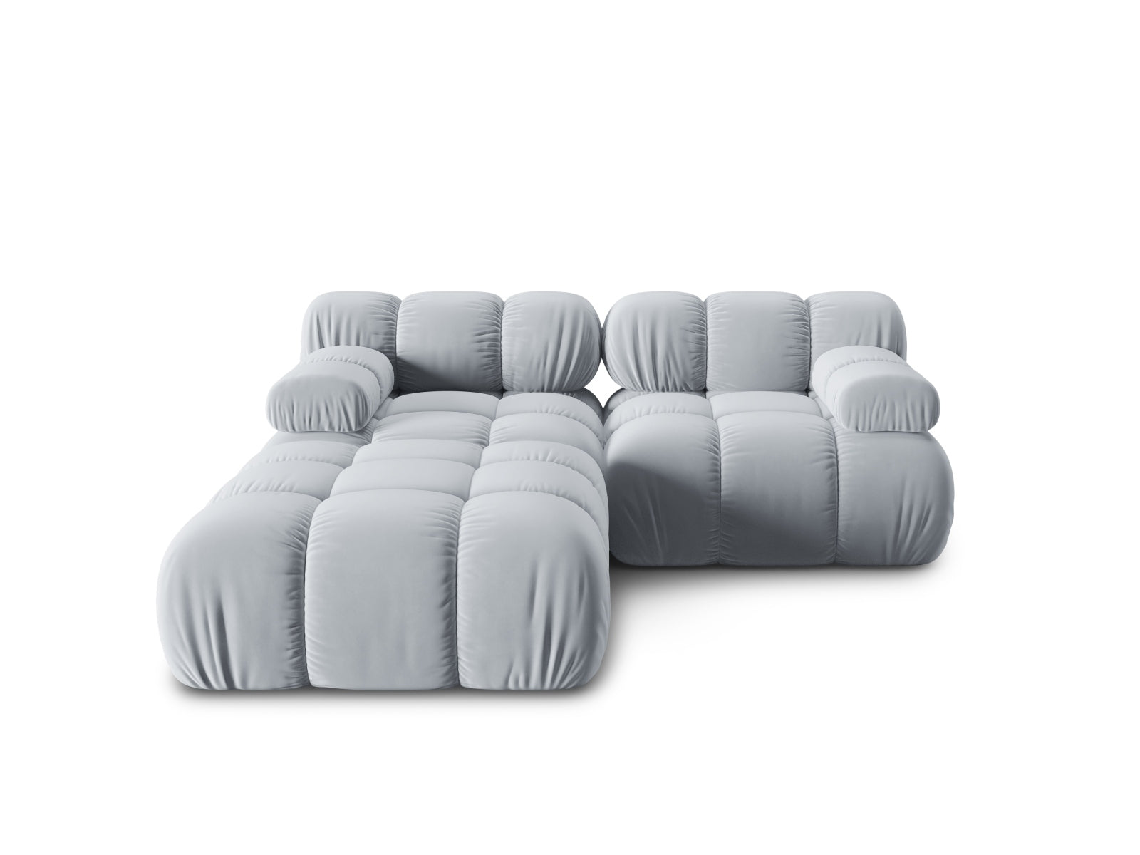 Bellis Velour modulares Sofa 3 Sitzer 188cm in Light Blue präsentiert im Onlineshop von KAQTU Design AG. 3er Sofa ist von Micadoni